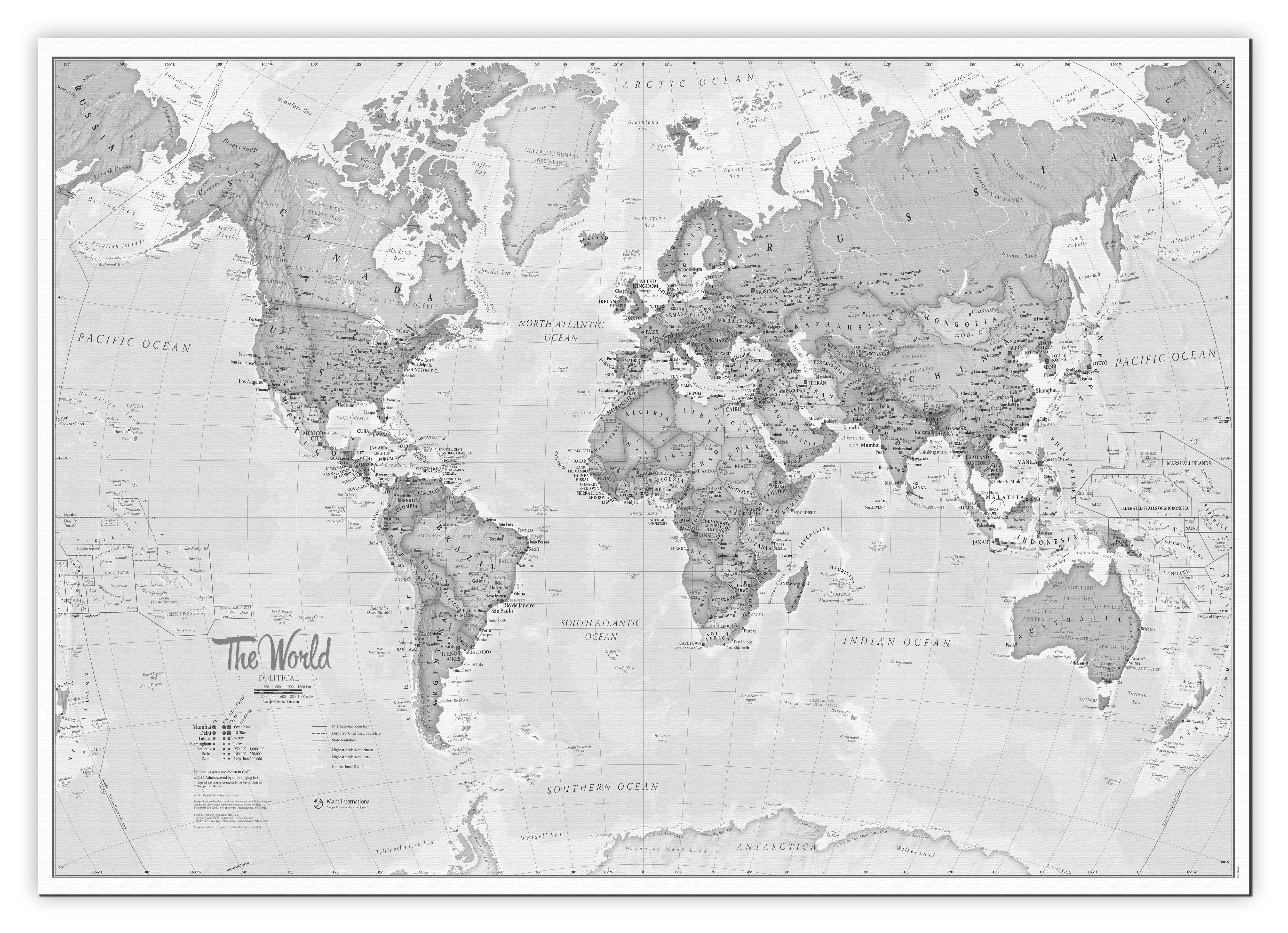 WM01643_L_CANVA - The World Is Art - Wall Map Grey