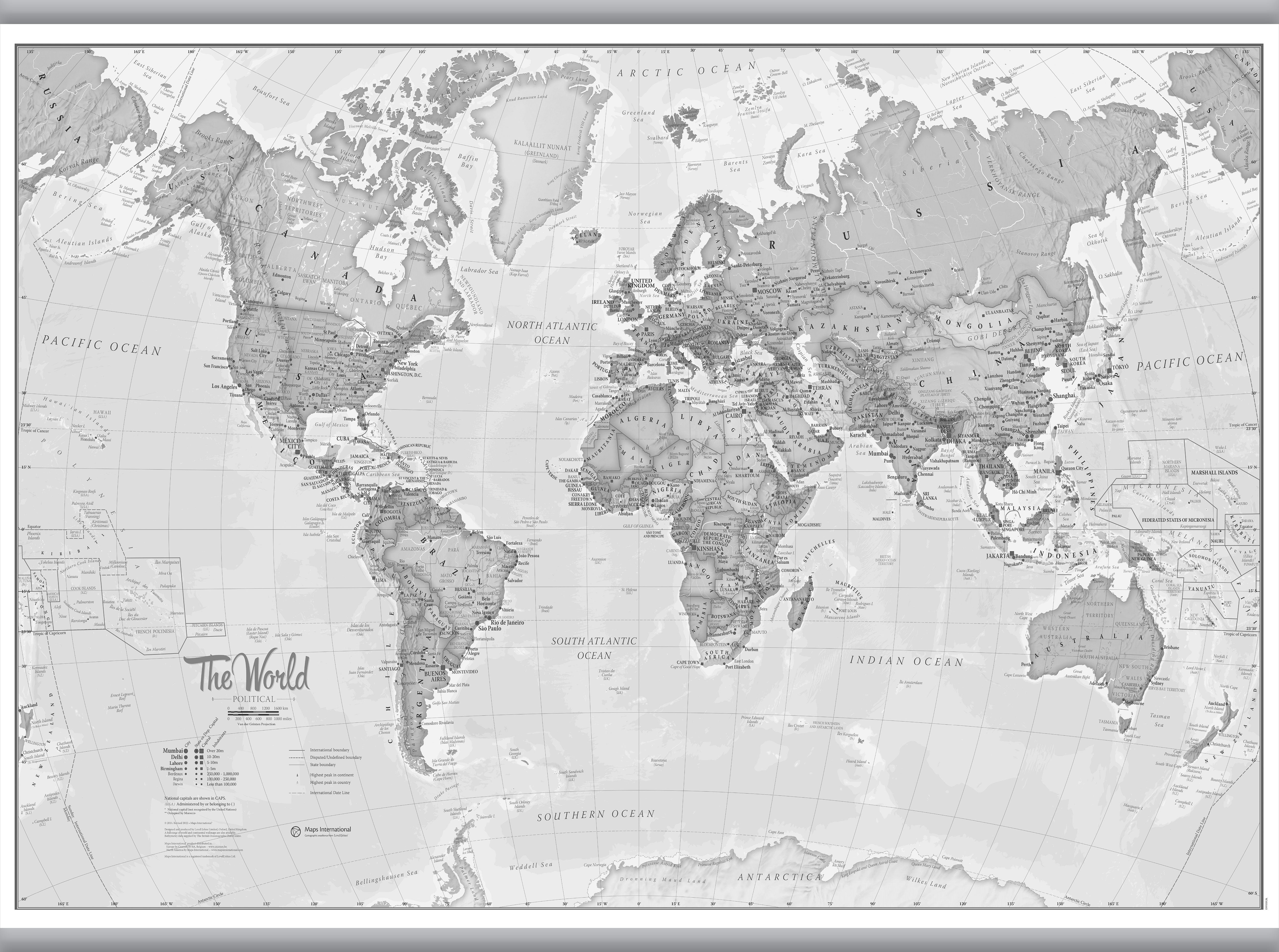 WM01643_H_LAMHB - The World Is Art - Wall Map Grey