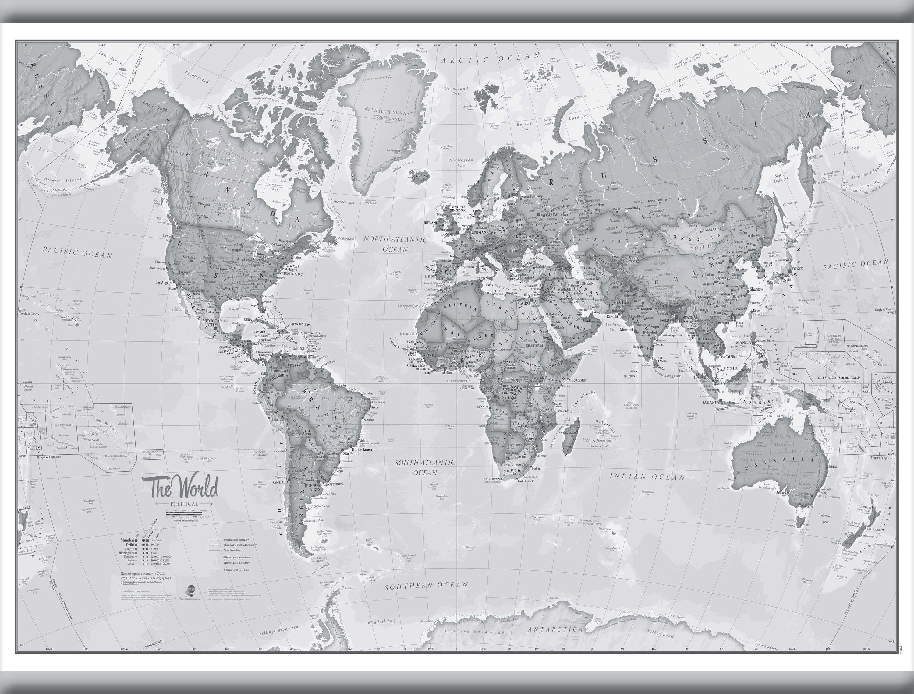 WM01643_M_LAMHB - The World Is Art - Wall Map Grey