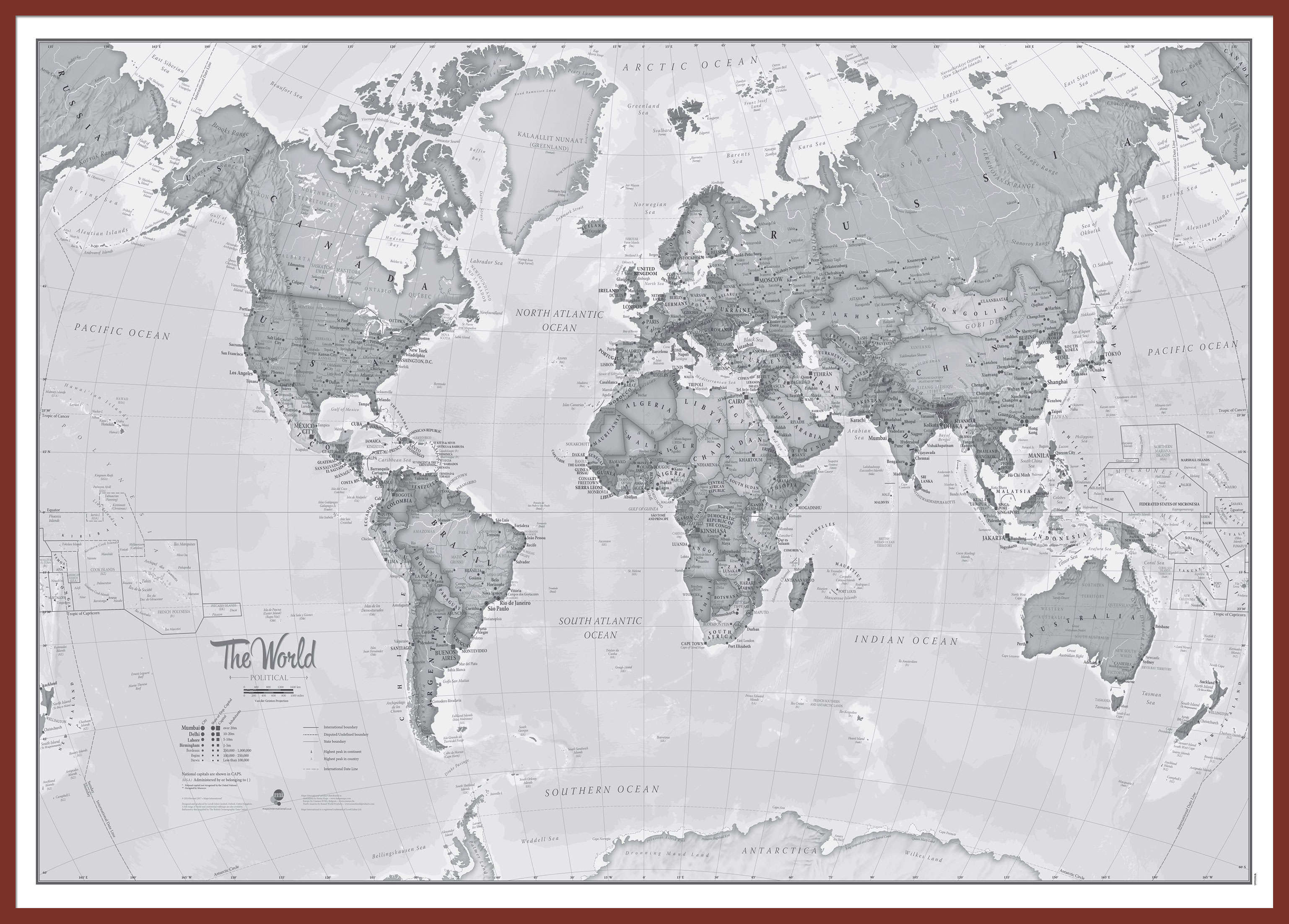 WM01643_H_LBDOK - The World Is Art - Wall Map Grey
