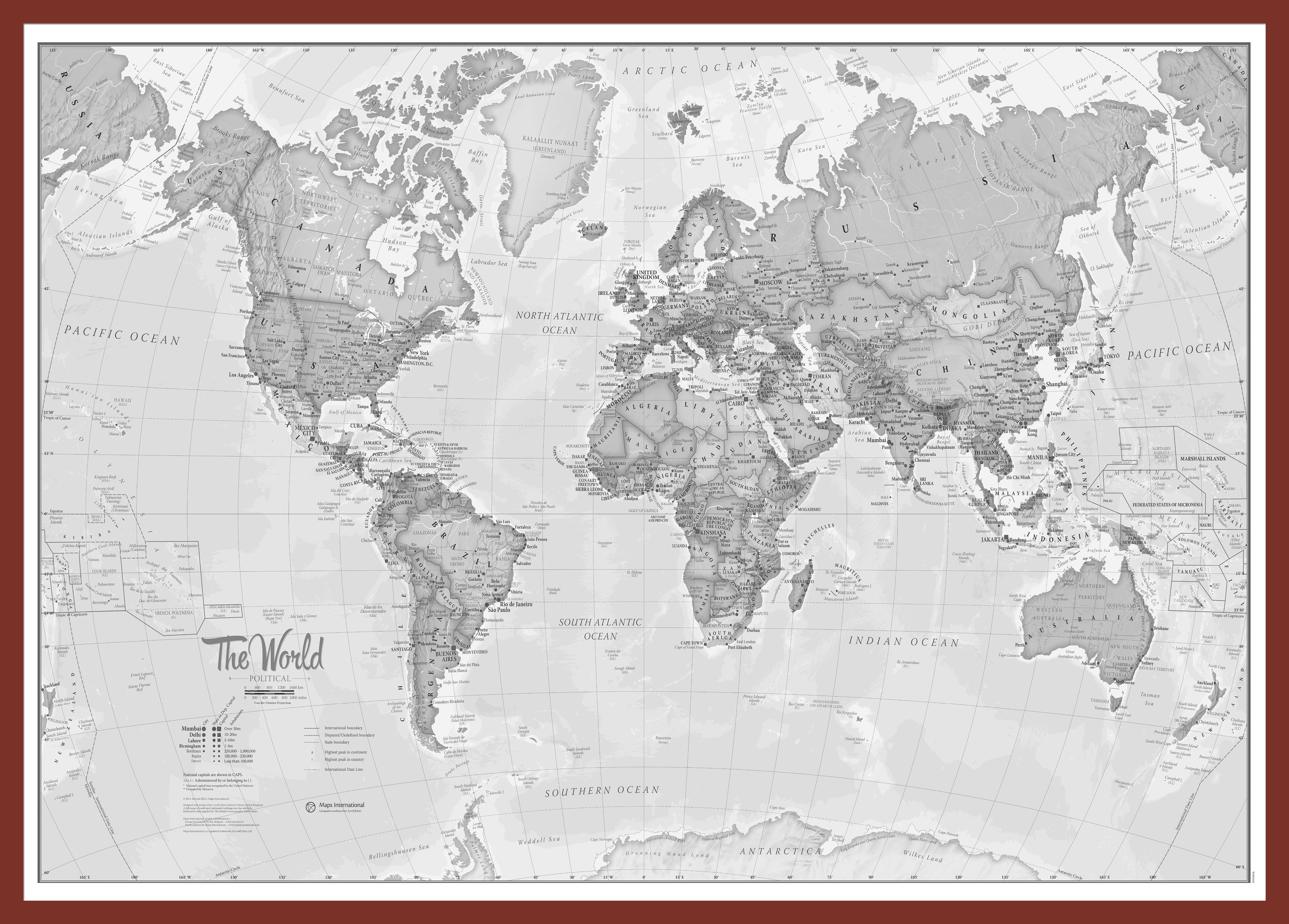 WM01643_M_PINOK - The World Is Art - Wall Map Grey