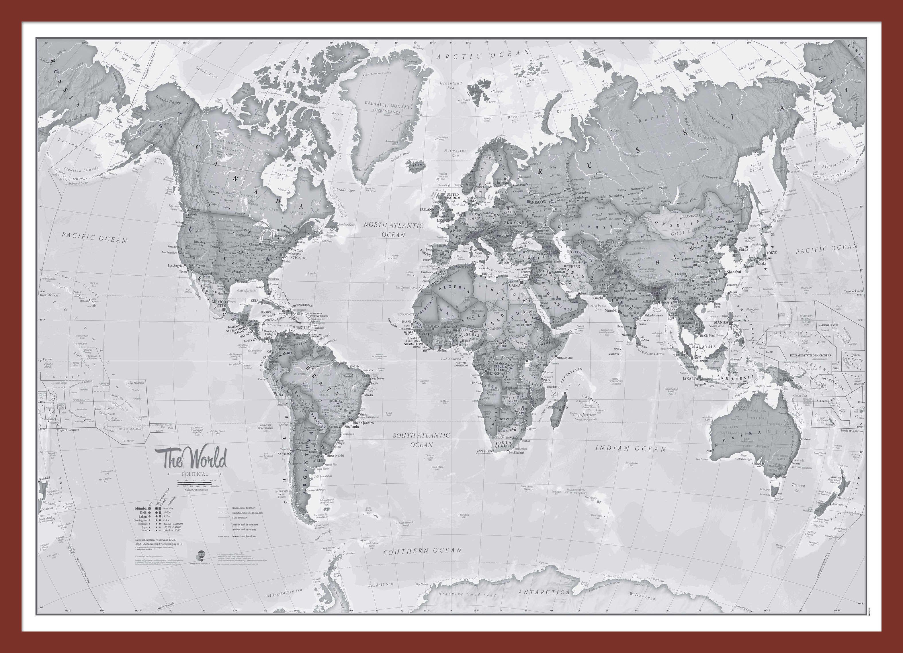 WM01643_M_PINOK - The World Is Art - Wall Map Grey