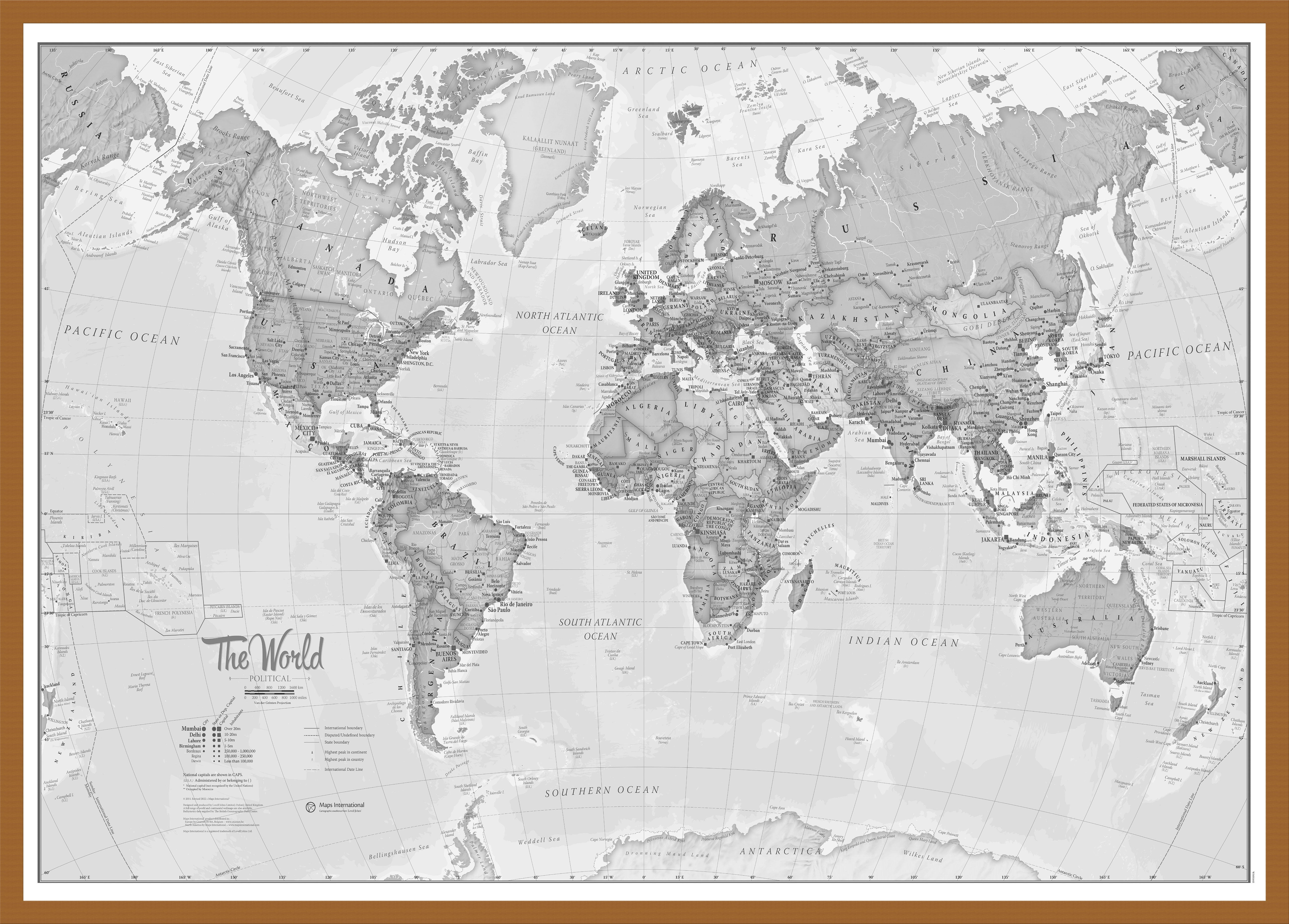 WM01643_L_WDTEA - The World Is Art - Wall Map Grey