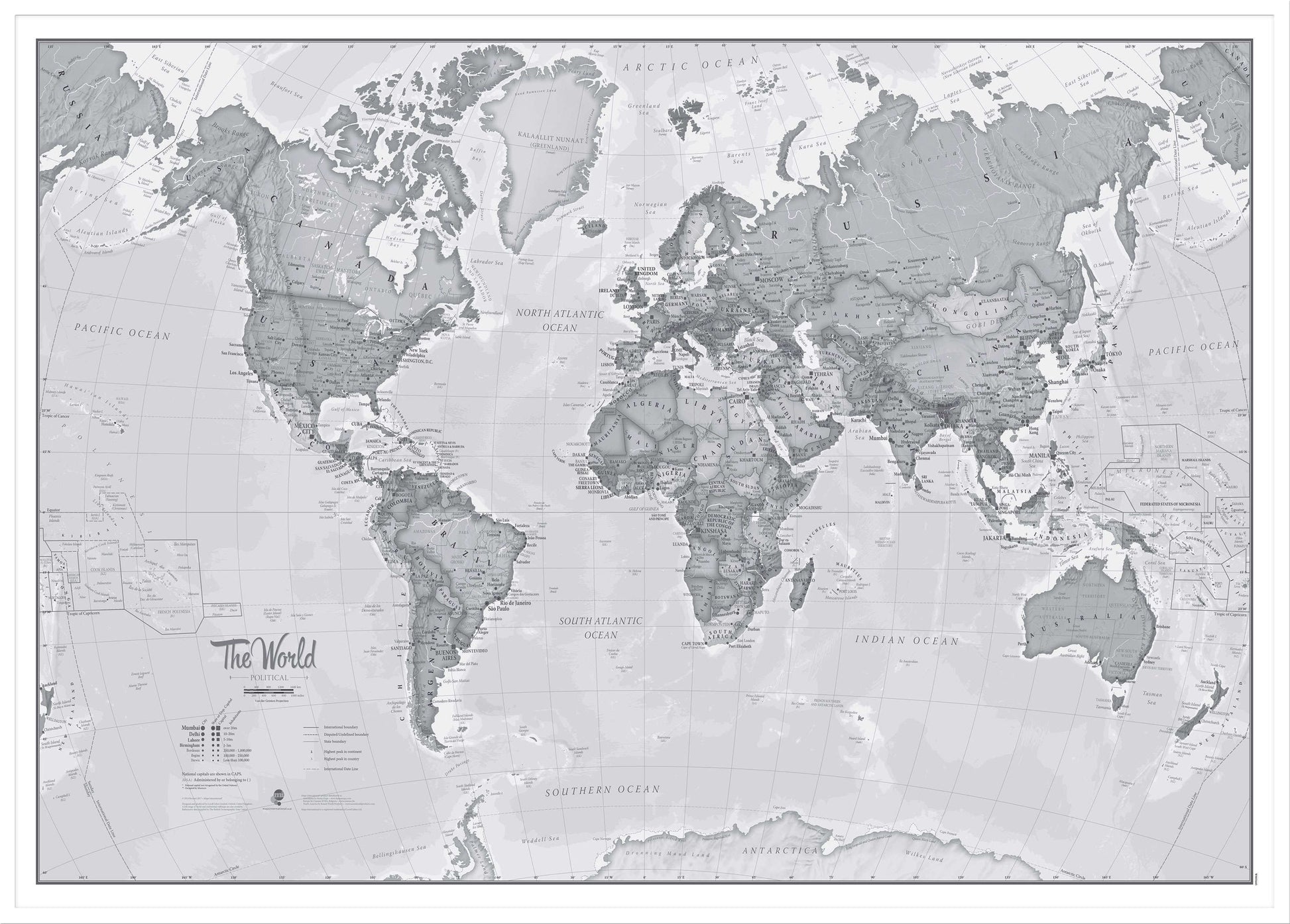 WM01643_L_WDWHI - The World Is Art - Wall Map Grey