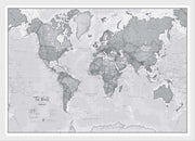 WM01643_M_BWWHI - The World Is Art - Wall Map Grey