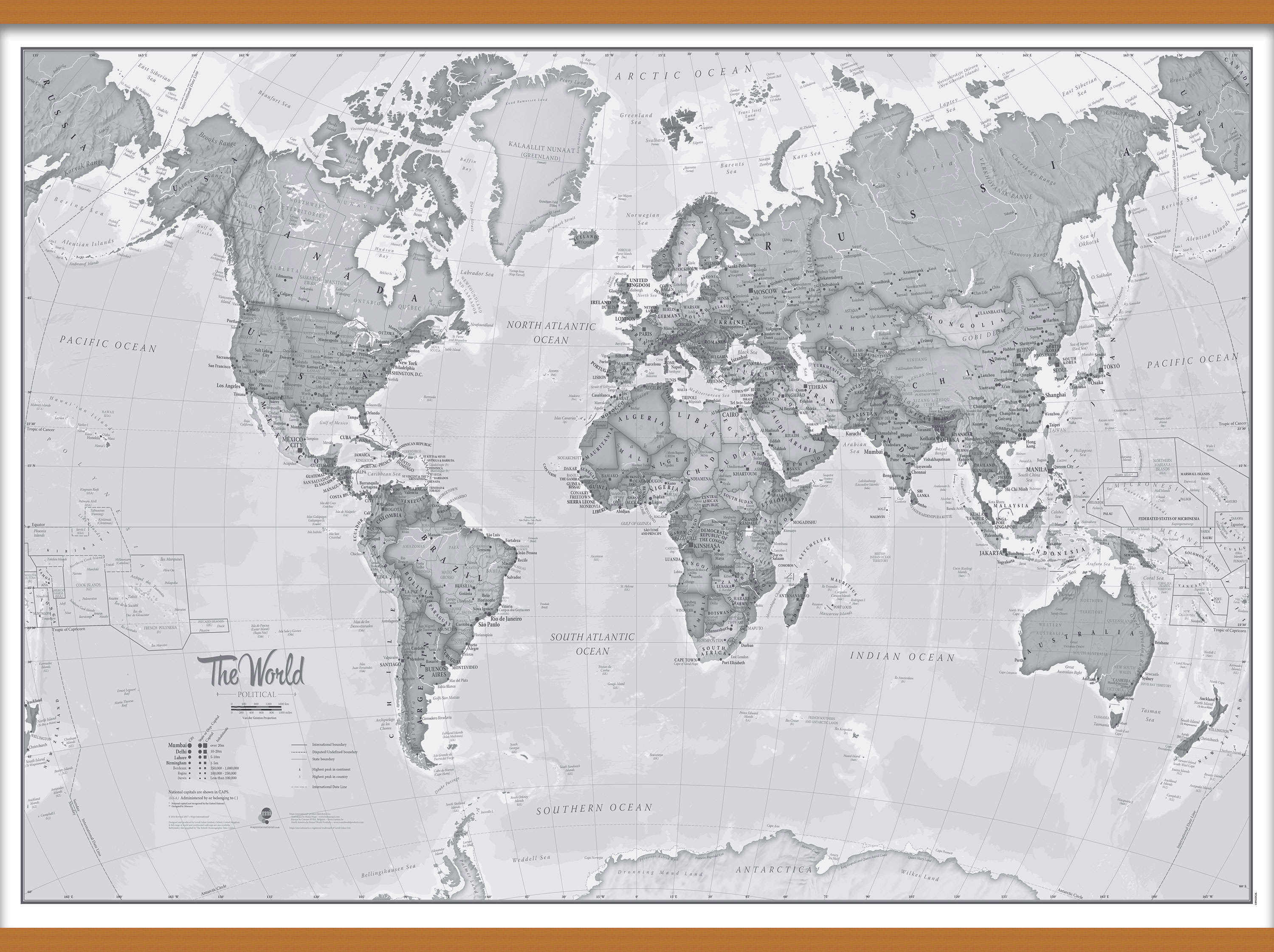 WM01643_H_LWDHB - The World Is Art - Wall Map Grey