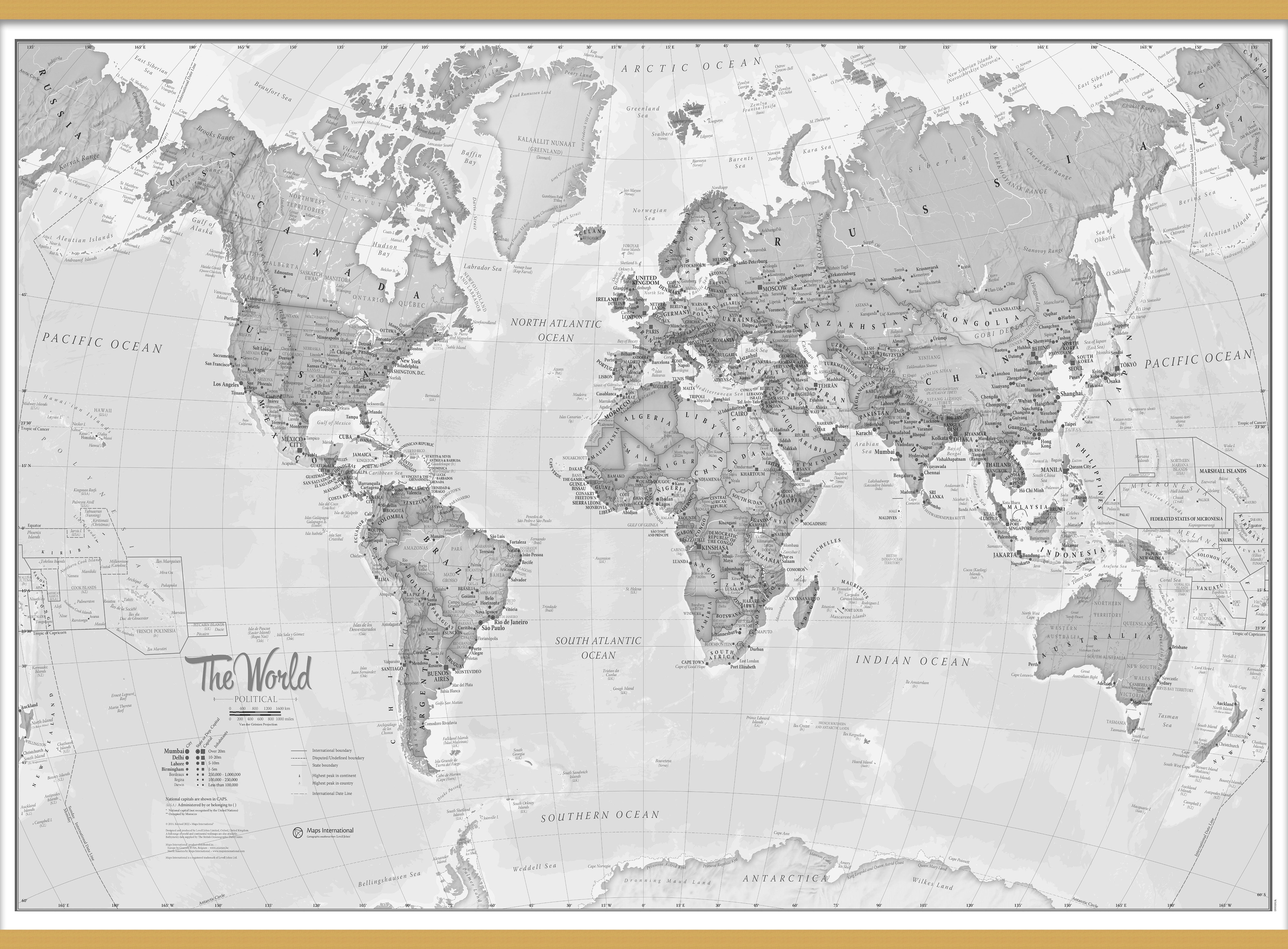 WM01643_H_LWDHB - The World Is Art - Wall Map Grey