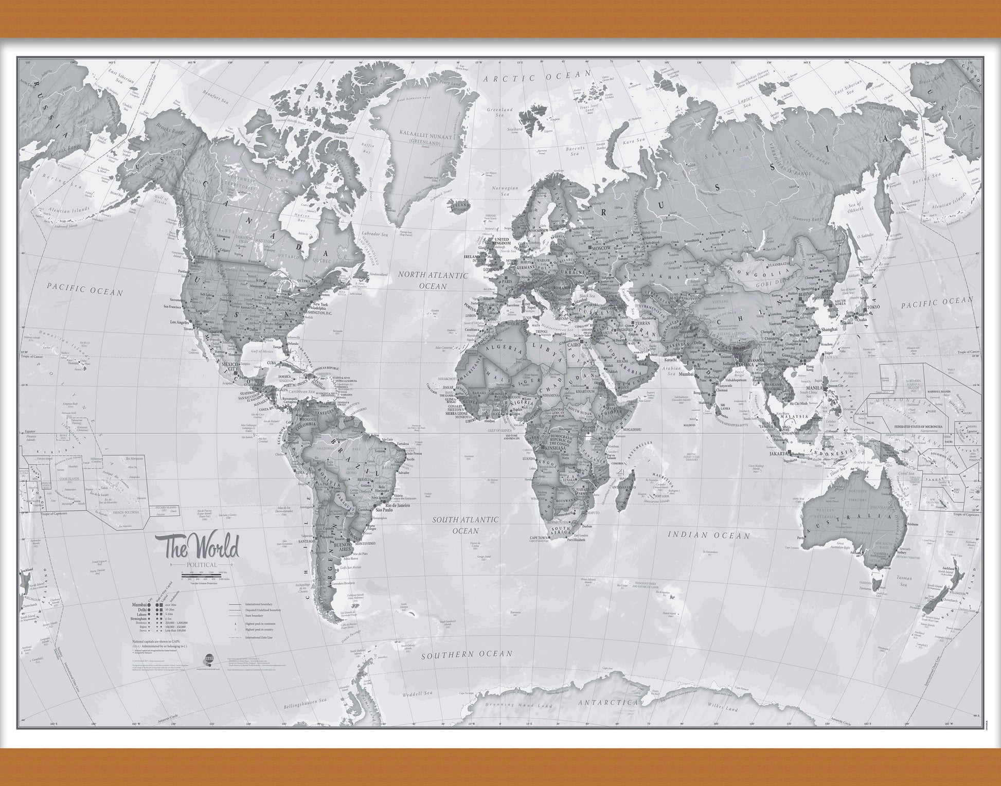 WM01643_M_LWDHB - The World Is Art - Wall Map Grey