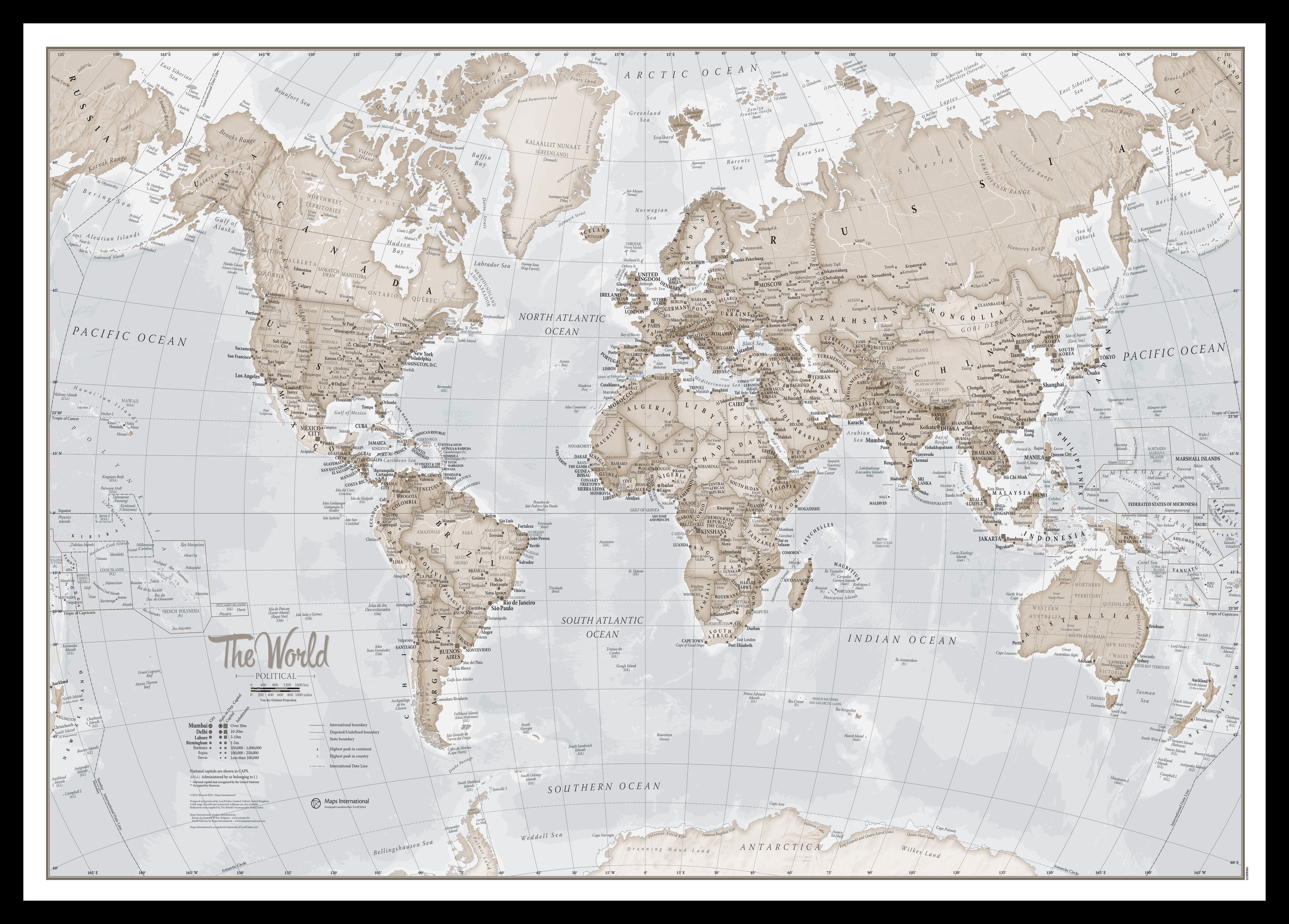 WM00275_M_PINBL - The World Is Art - Wall Map Neutral