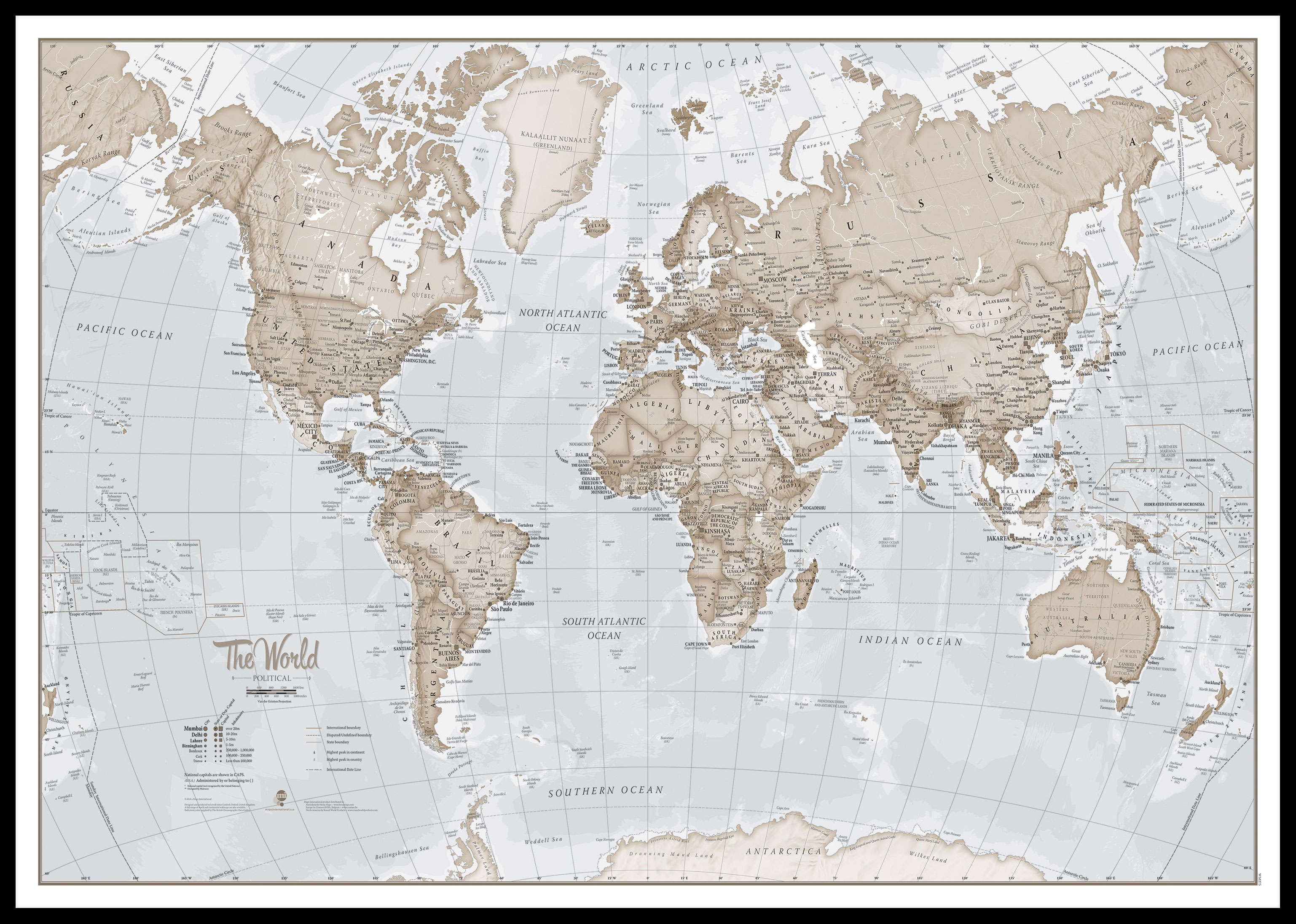WM00275_H_LBDBL - The World Is Art - Wall Map Neutral