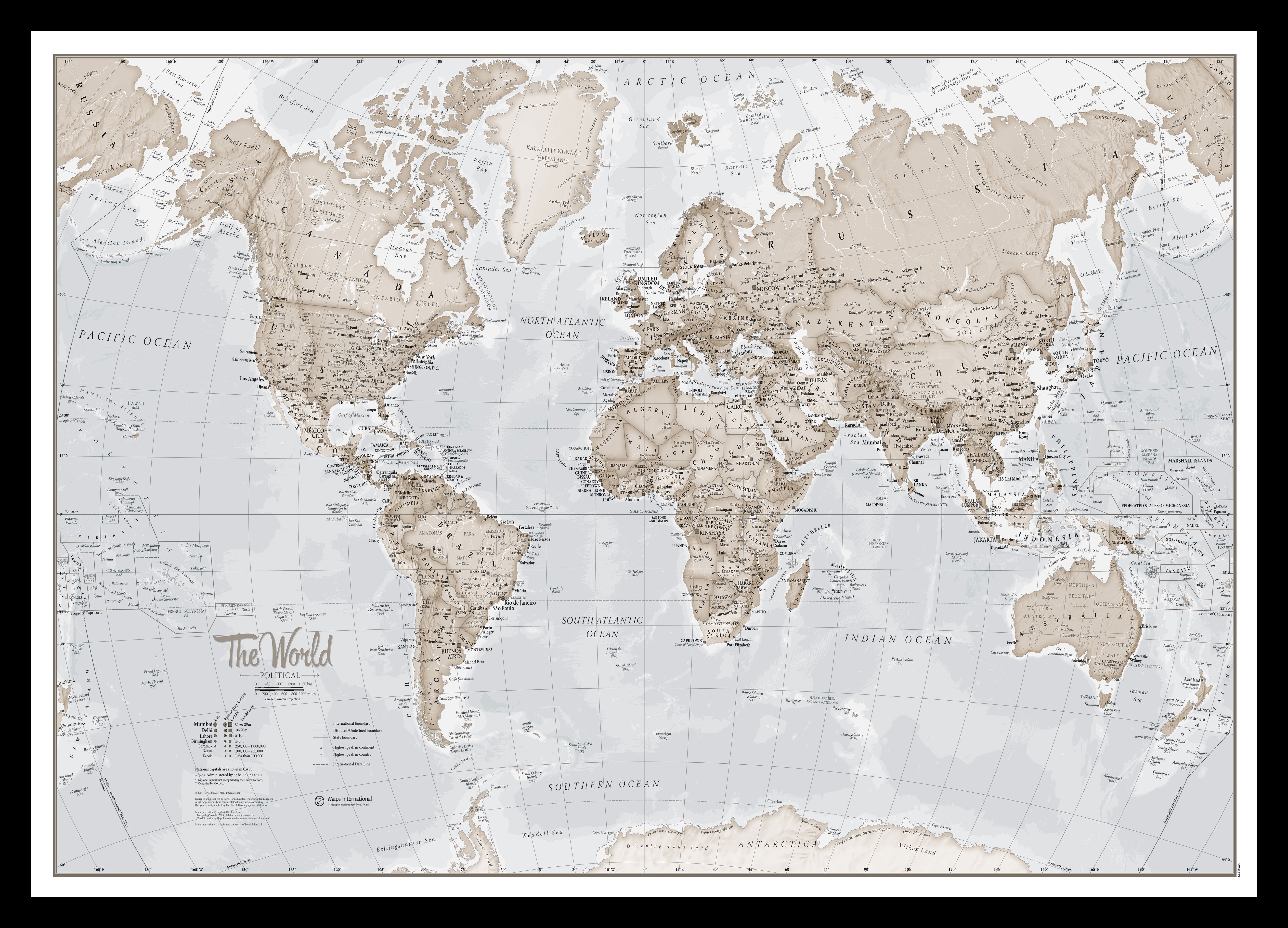 WM00275_S_PINBL - The World Is Art - Wall Map Neutral