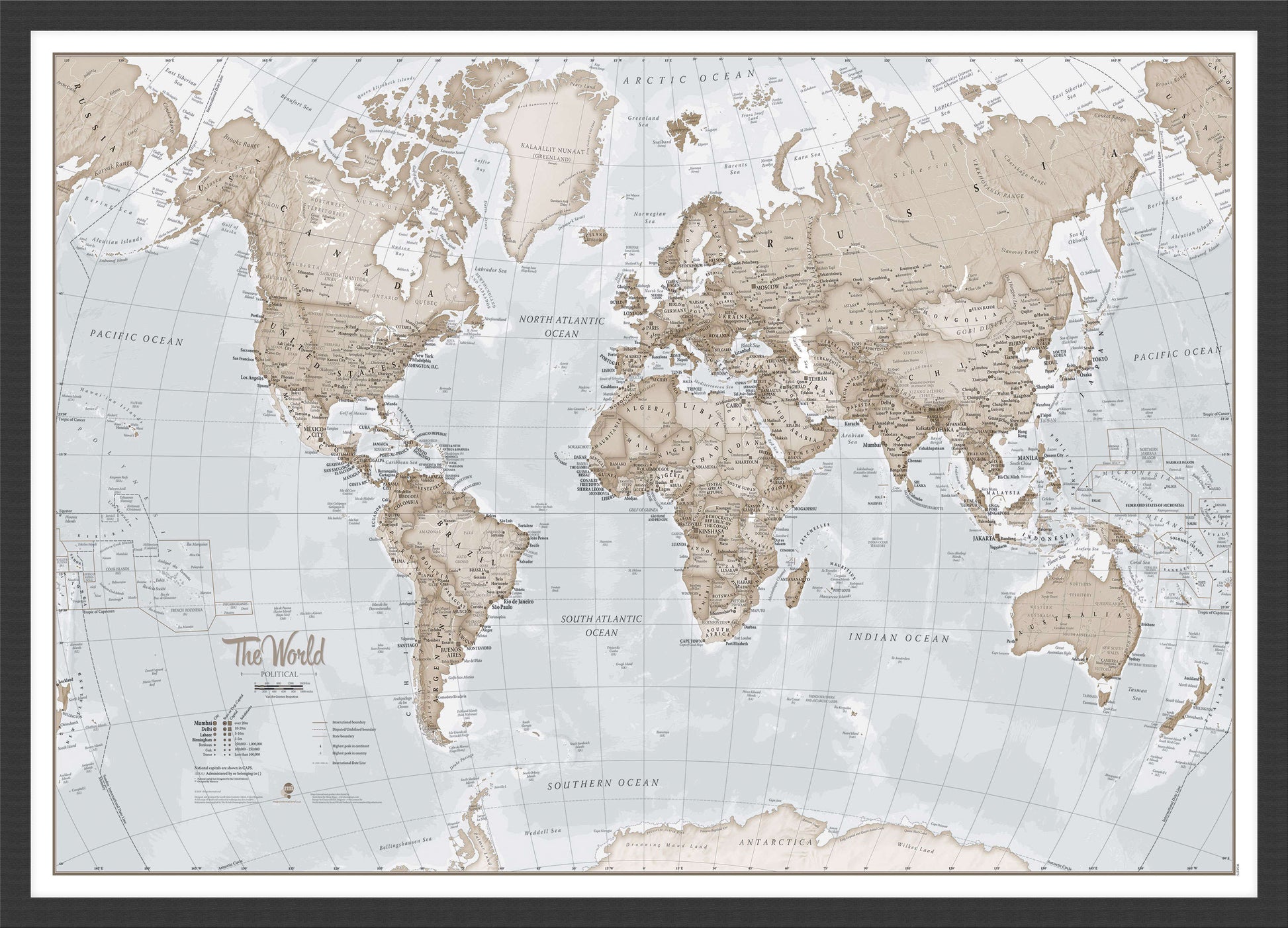 WM00275_S_WDBLA - The World Is Art - Wall Map Neutral