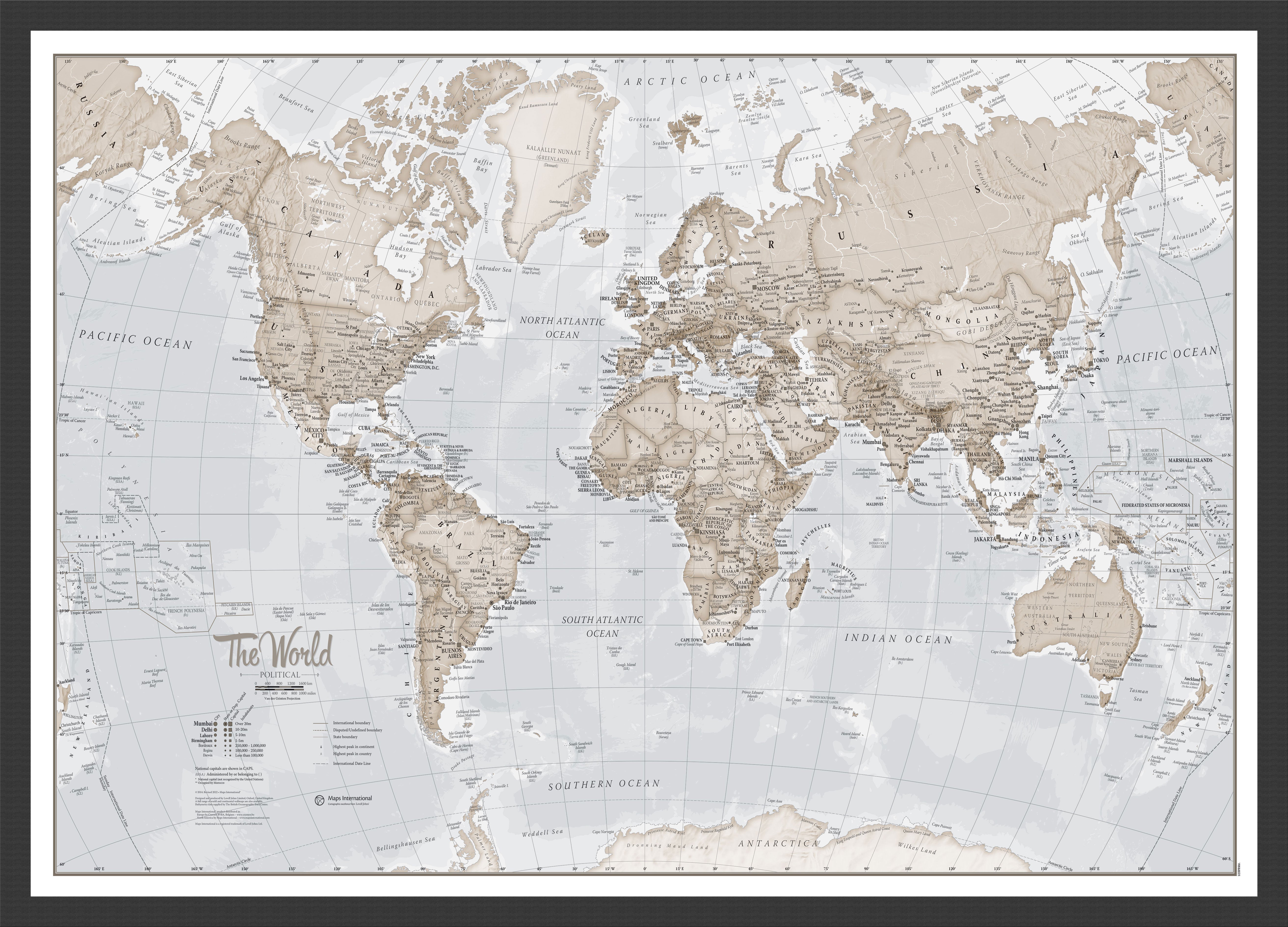 WM00275_M_WDBLA - The World Is Art - Wall Map Neutral