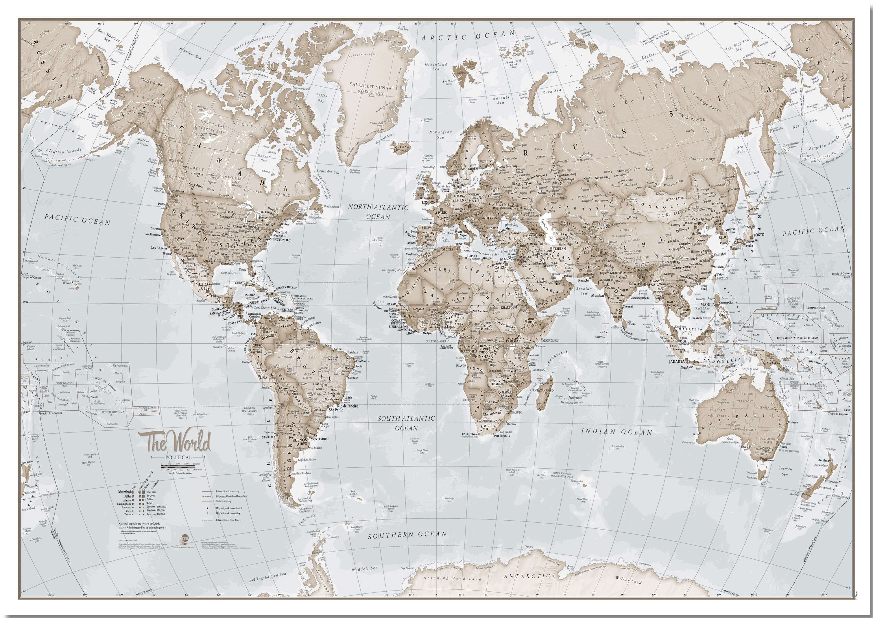 WM00275_S_PNBRD - The World Is Art - Wall Map Neutral