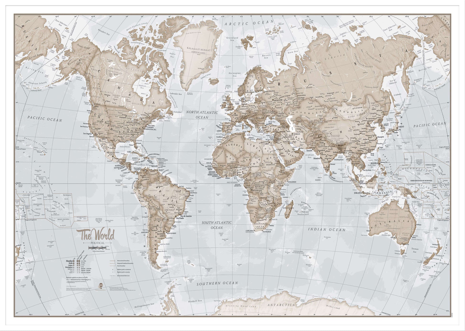 WM00275_L_WDWHI - The World Is Art - Wall Map Neutral