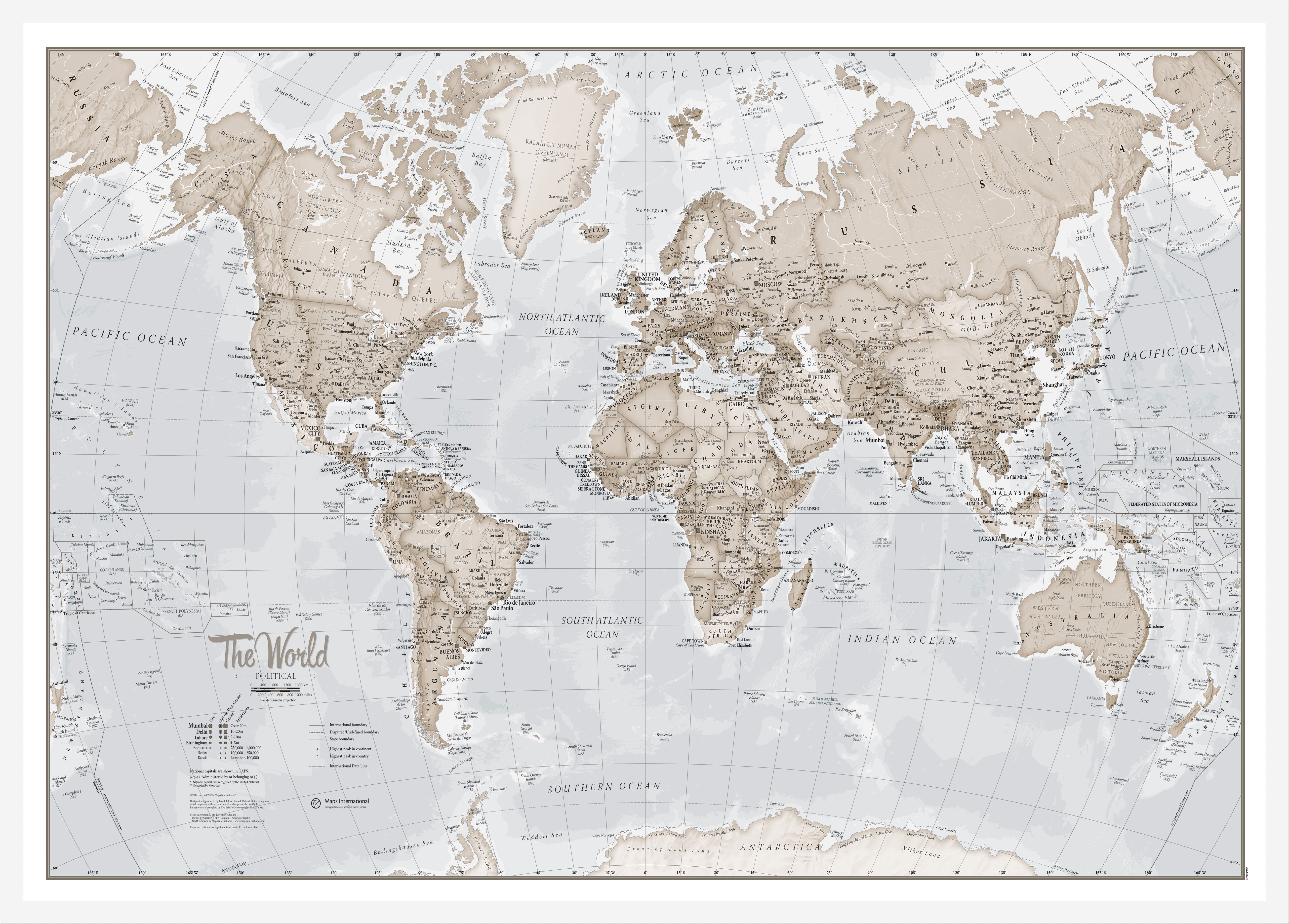 WM00275_L_WDWHI - The World Is Art - Wall Map Neutral
