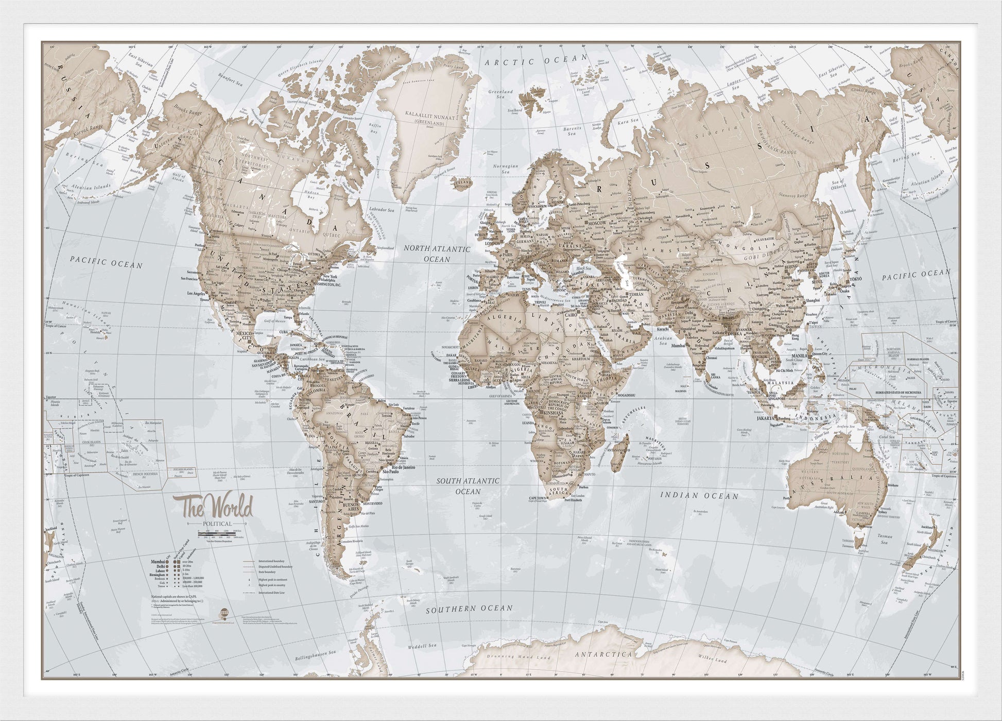 WM00275_S_BWWHI - The World Is Art - Wall Map Neutral