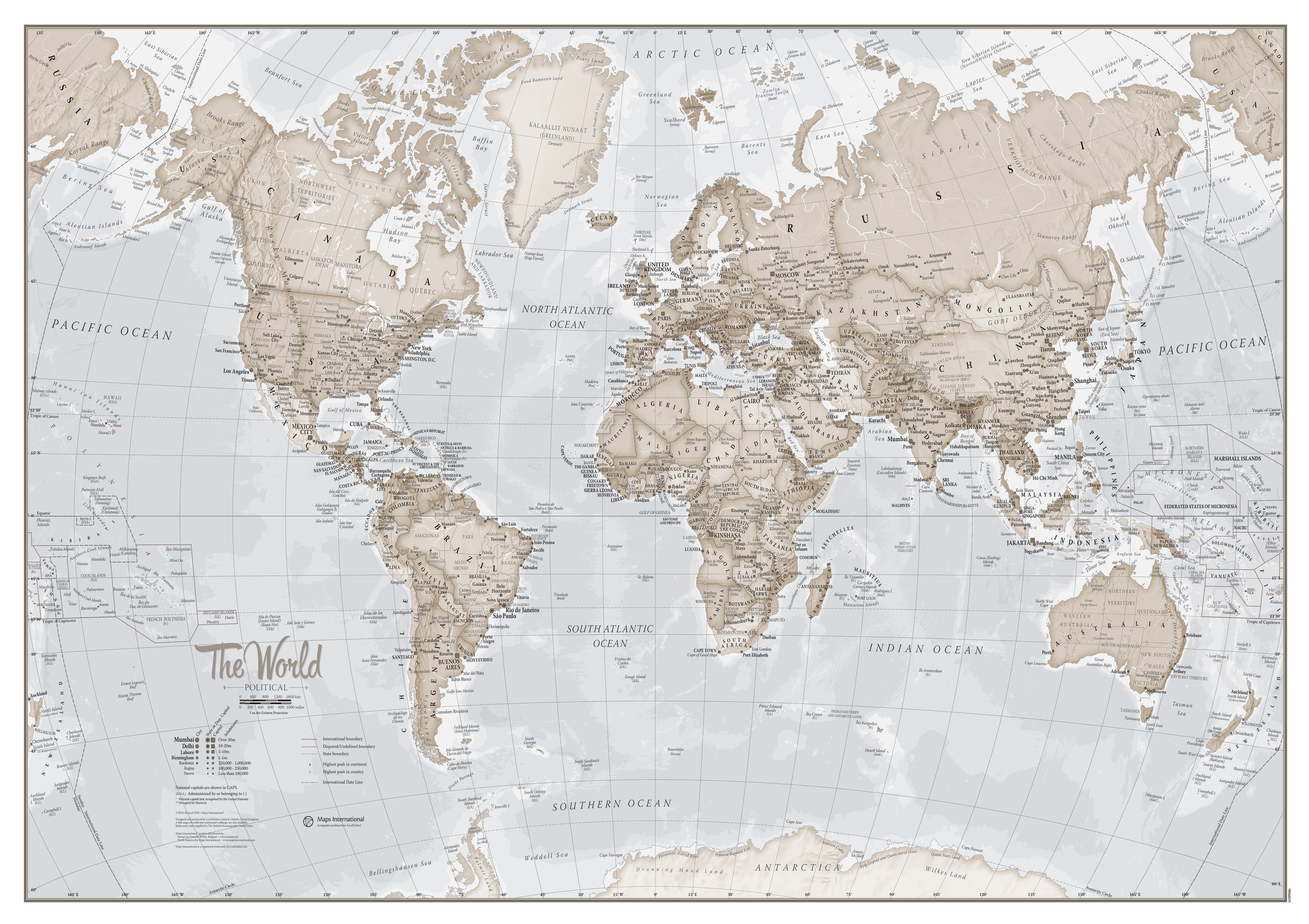 WM00275_H_PAPER - The World Is Art - Wall Map Neutral