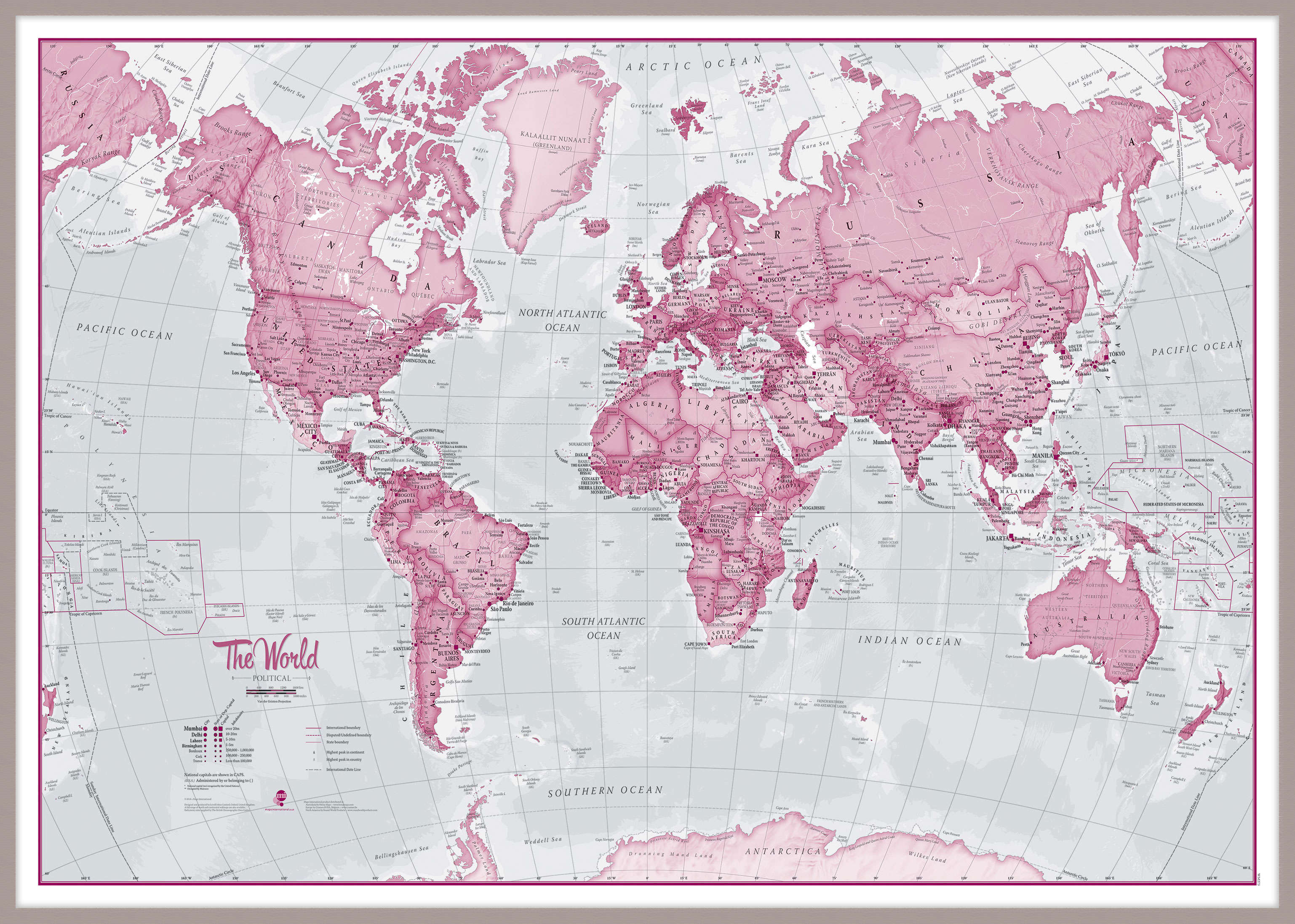 WM00273_L_LBDAL - The World Is Art - Wall Map Pink