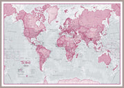 WM00273_H_MGFAL - The World Is Art - Wall Map Pink