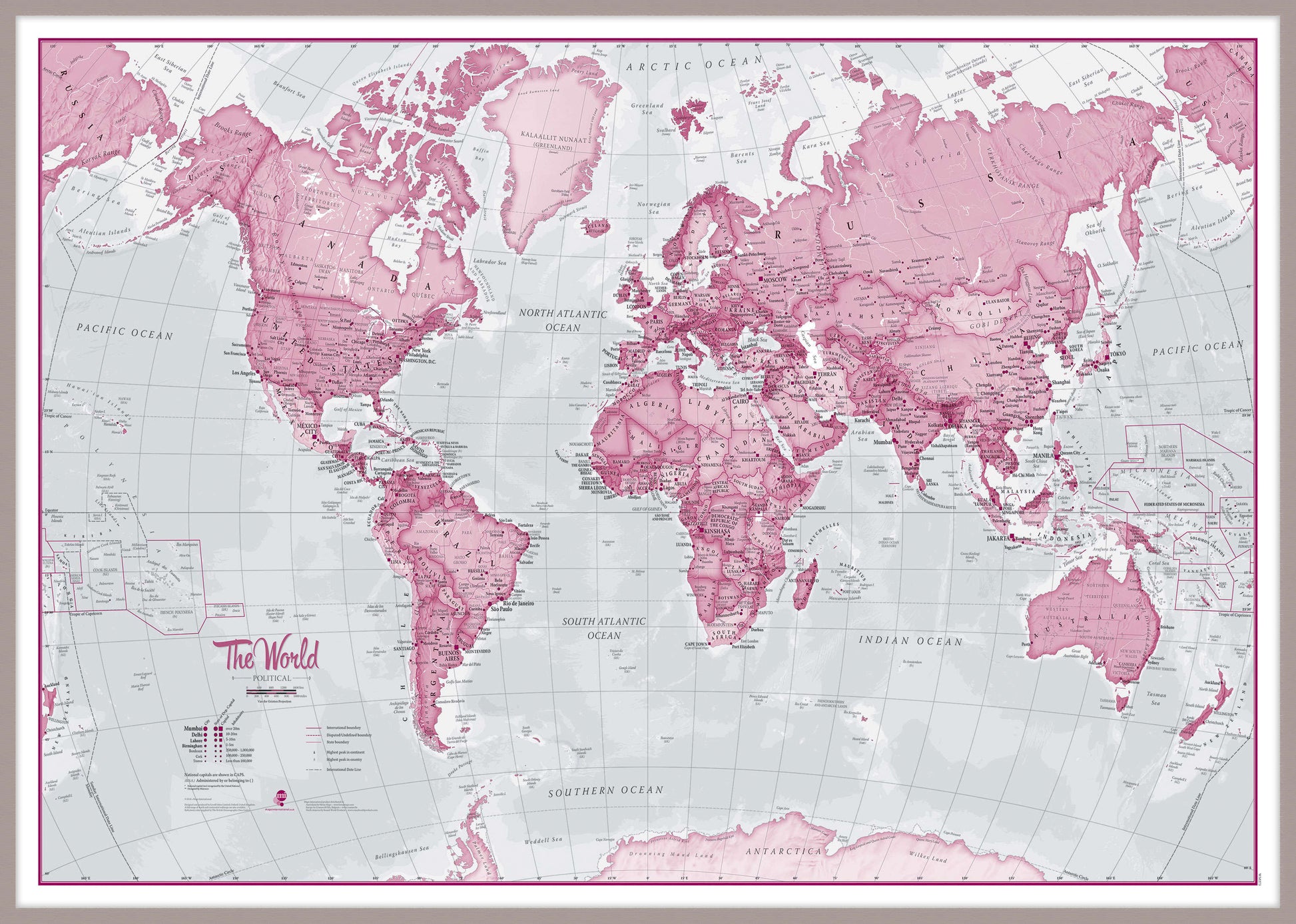WM00273_H_LBDAL - The World Is Art - Wall Map Pink