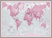 WM00273_S_PINAL - The World Is Art - Wall Map Pink