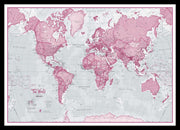 WM00273_S_PINBL - The World Is Art - Wall Map Pink