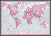 WM00273_L_WDBLA - The World Is Art - Wall Map Pink