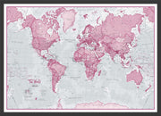 WM00273_M_BWBLA - The World Is Art - Wall Map Pink