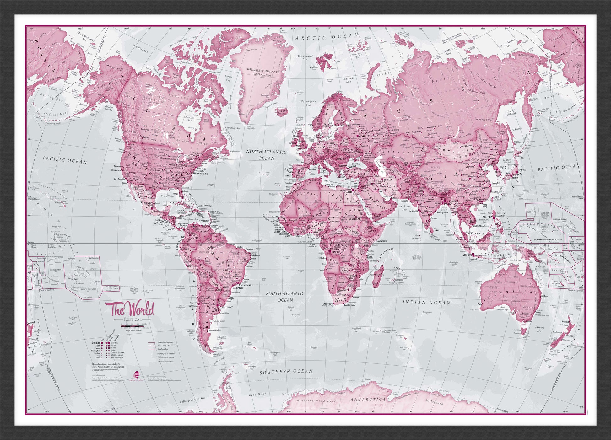 WM00273_S_BWBLA - The World Is Art - Wall Map Pink
