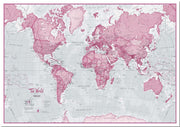 WM00273_S_PNBRD - The World Is Art - Wall Map Pink