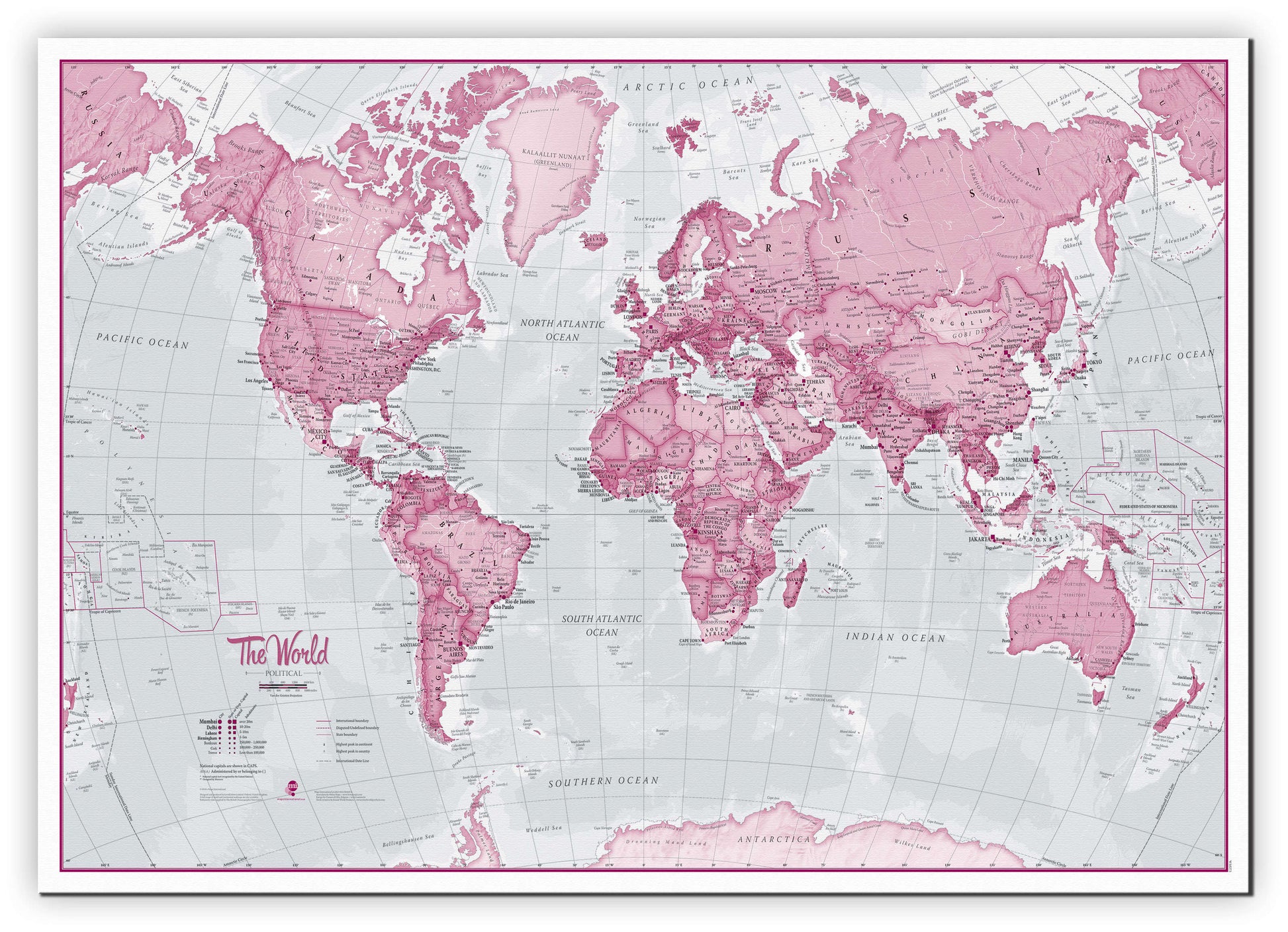 WM00273_H_CANVA - The World Is Art - Wall Map Pink