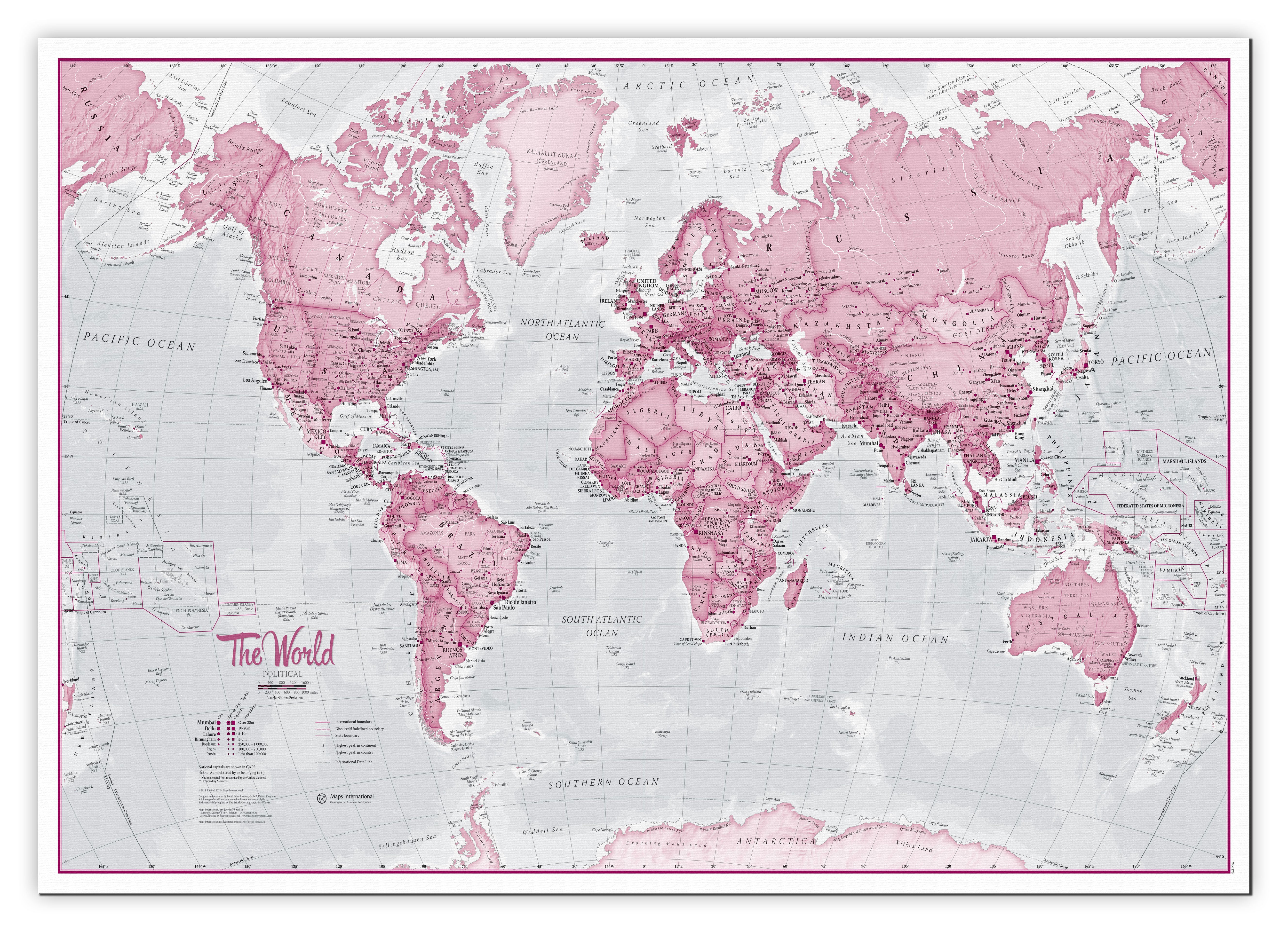 WM00273_S_CANVA - The World Is Art - Wall Map Pink