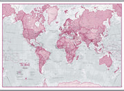 WM00273_H_CANHB - The World Is Art - Wall Map Pink