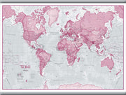 WM00273_S_LAMHB - The World Is Art - Wall Map Pink