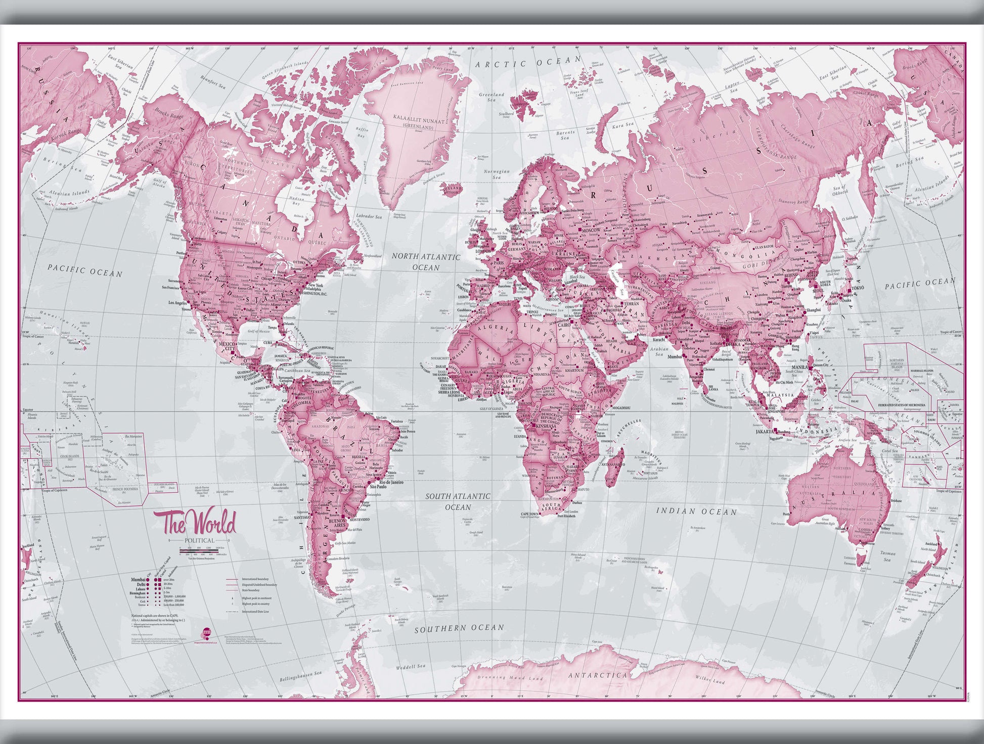 WM00273_M_LAMHB - The World Is Art - Wall Map Pink