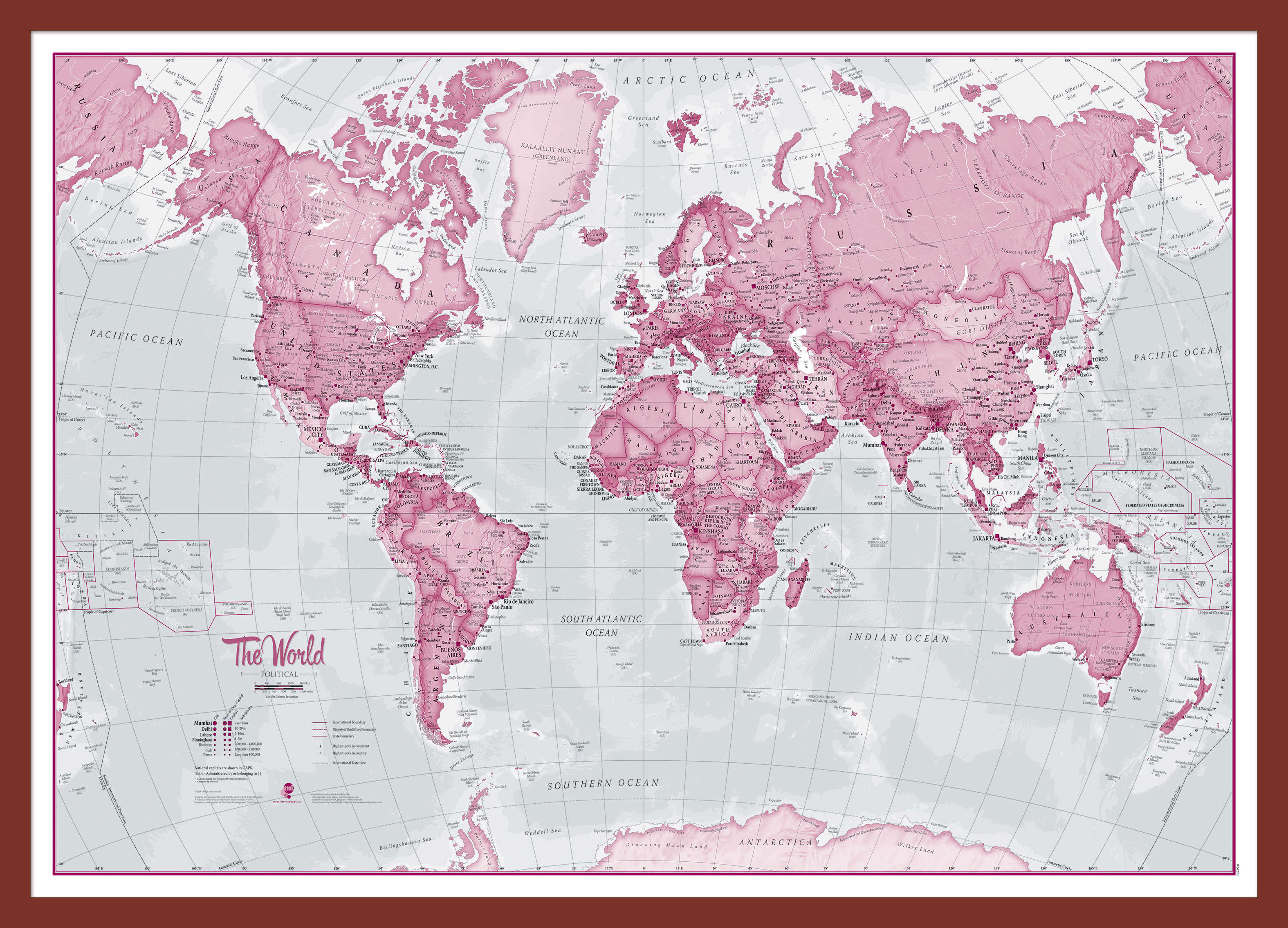 WM00273_S_PINOK - The World Is Art - Wall Map Pink
