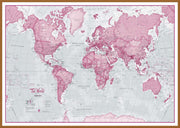 WM00273_L_WDTEA - The World Is Art - Wall Map Pink