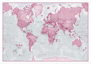 WM00273_L_WDWHI - The World Is Art - Wall Map Pink