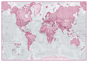 WM00273_L_LAMIN - The World Is Art - Wall Map Pink
