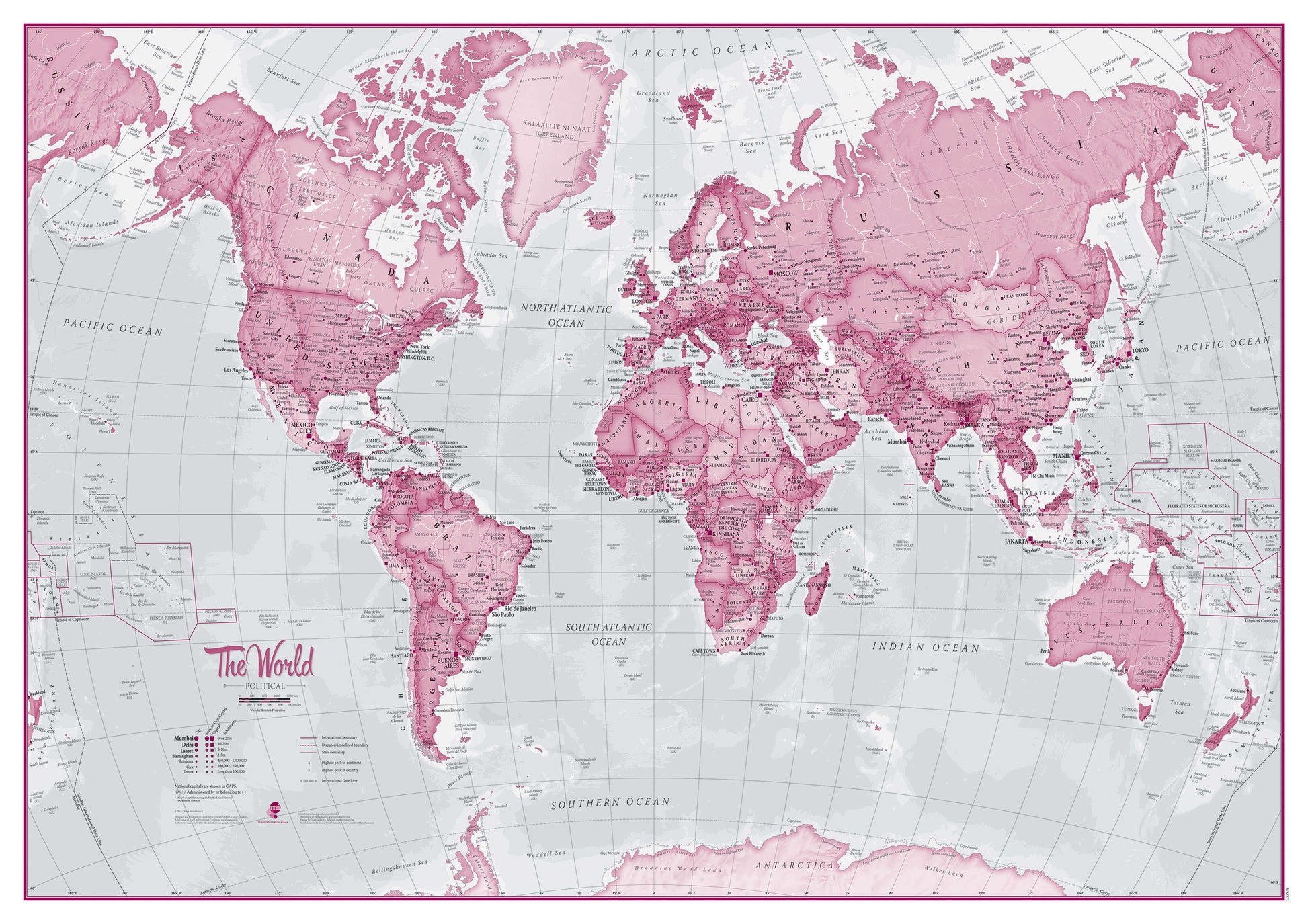 WM00273_L_CANRL - The World Is Art - Wall Map Pink