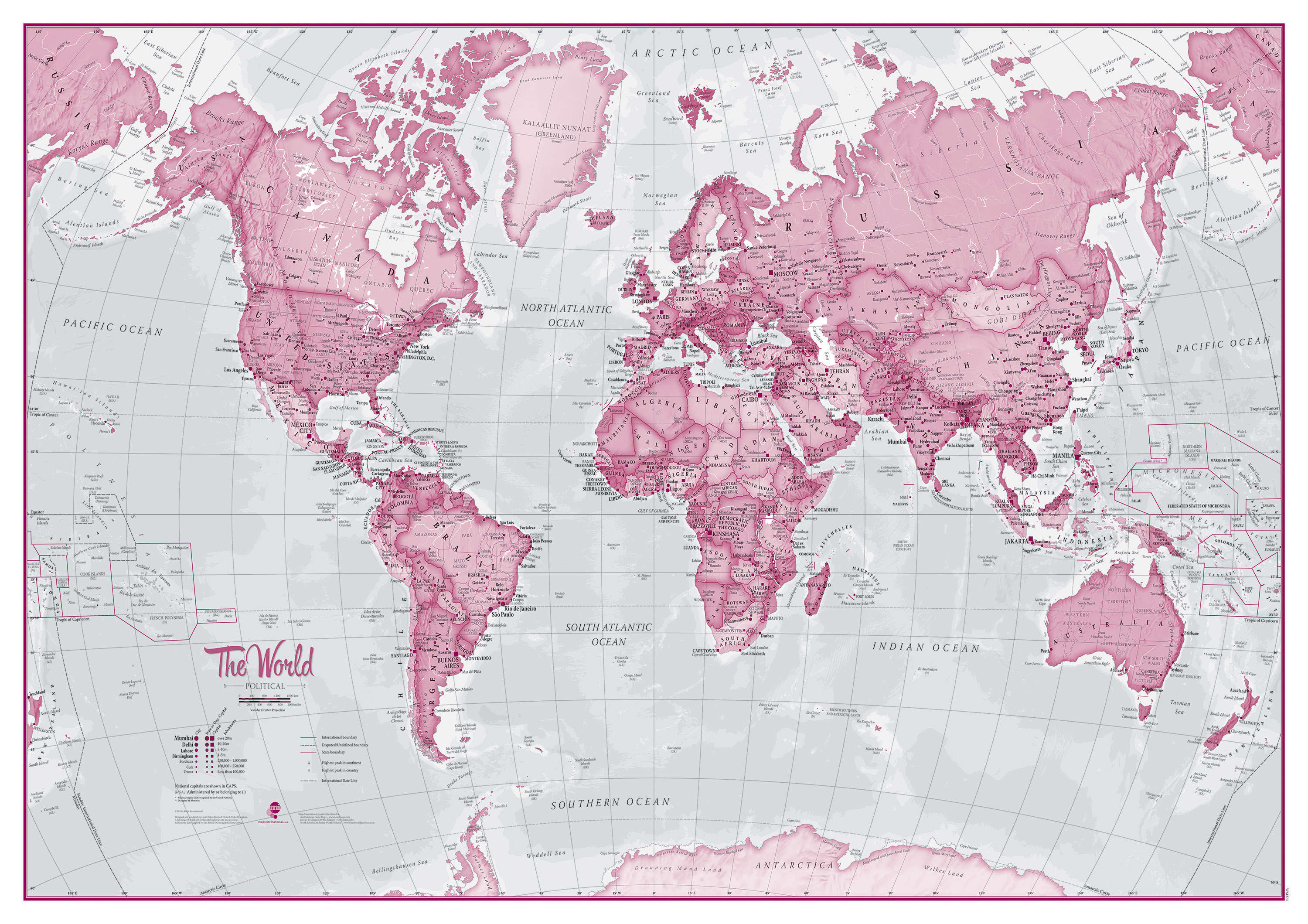 WM00273_L_CANRL - The World Is Art - Wall Map Pink
