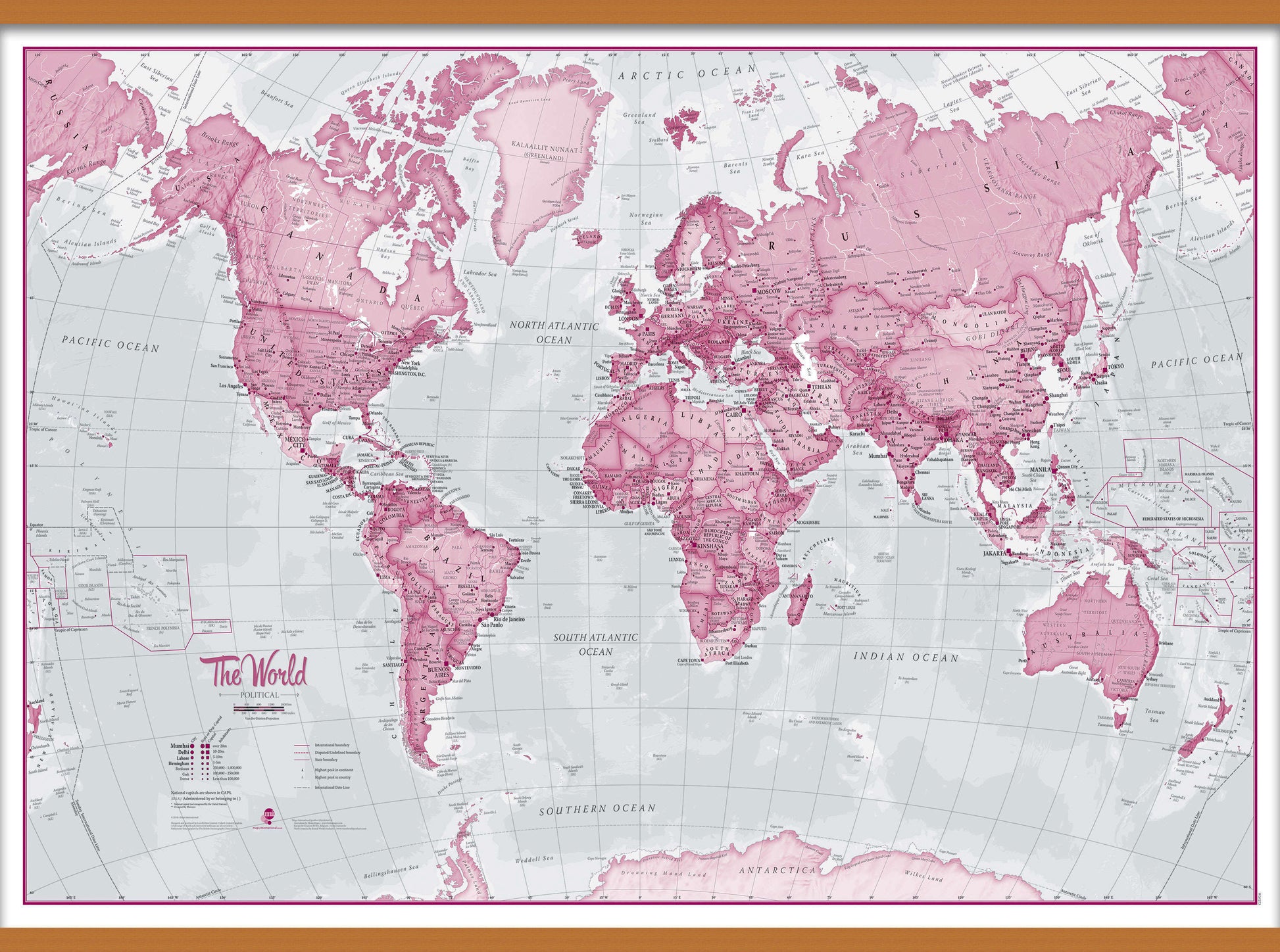 WM00273_H_CWDHB - The World Is Art - Wall Map Pink
