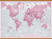 WM00273_L_LWDHB - The World Is Art - Wall Map Pink