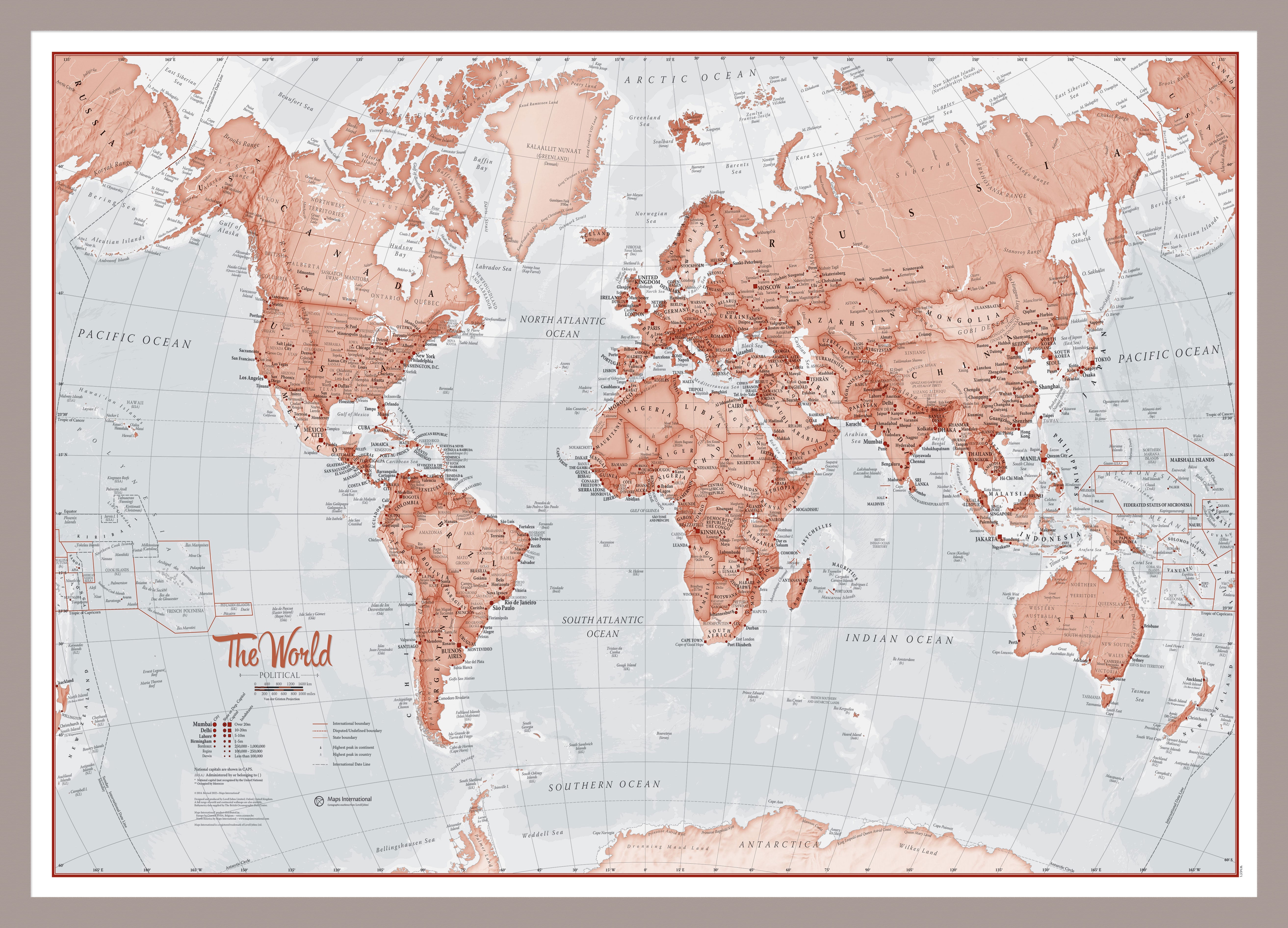 WM00271_M_PINAL - The World Is Art - Wall Map Red