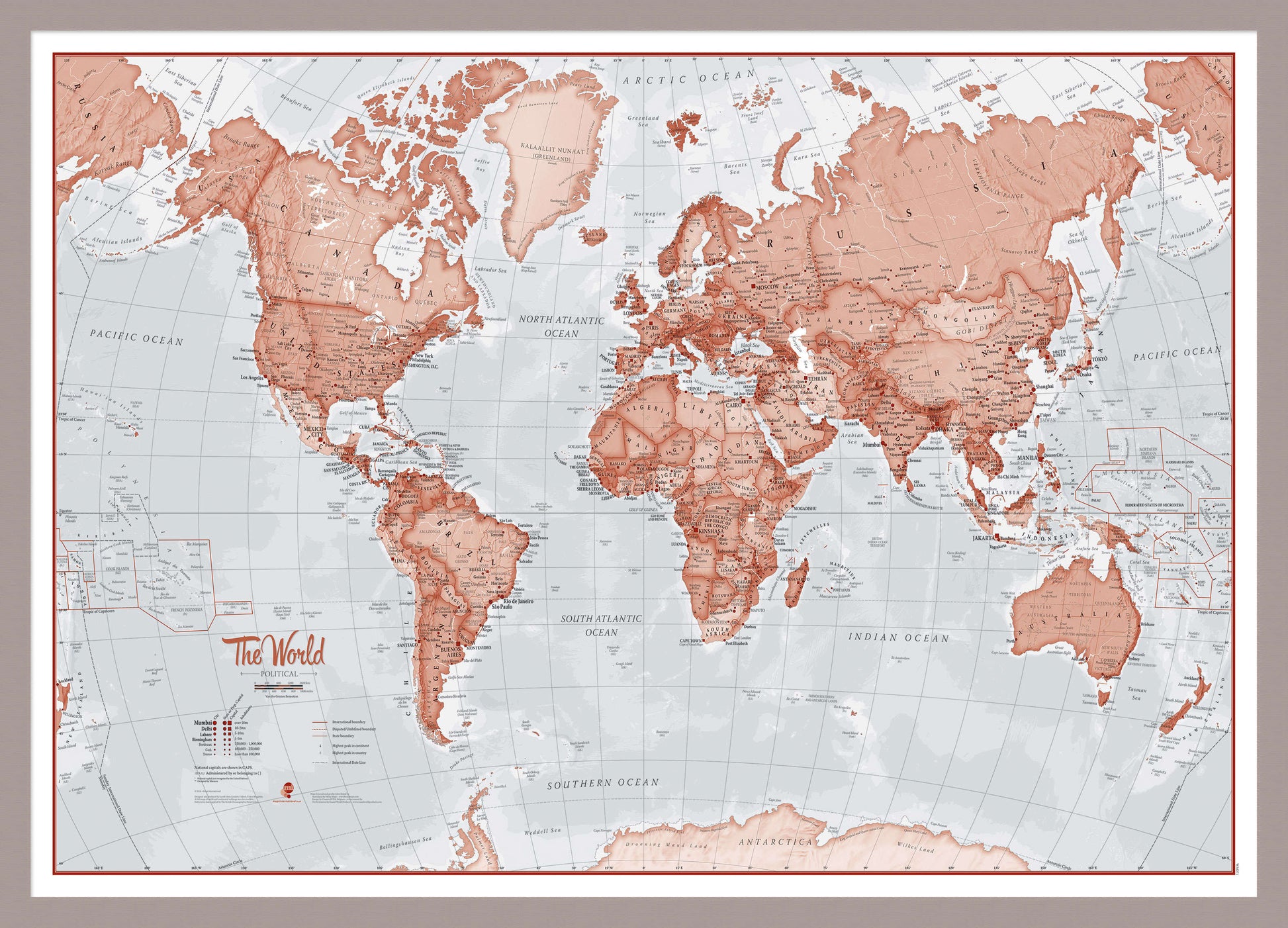 WM00271_S_PINAL - The World Is Art - Wall Map Red