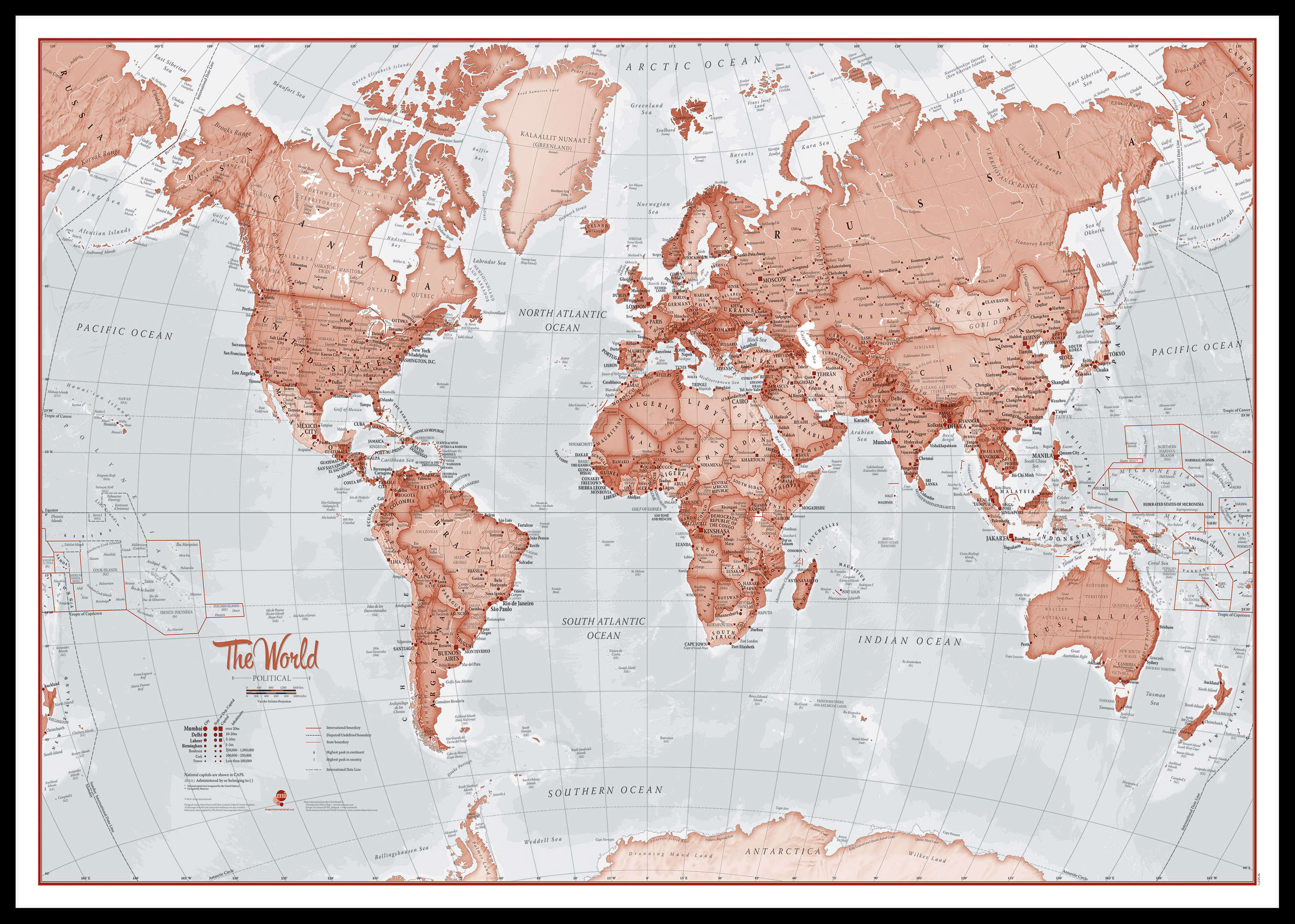 WM00271_H_LBDBL - The World Is Art - Wall Map Red