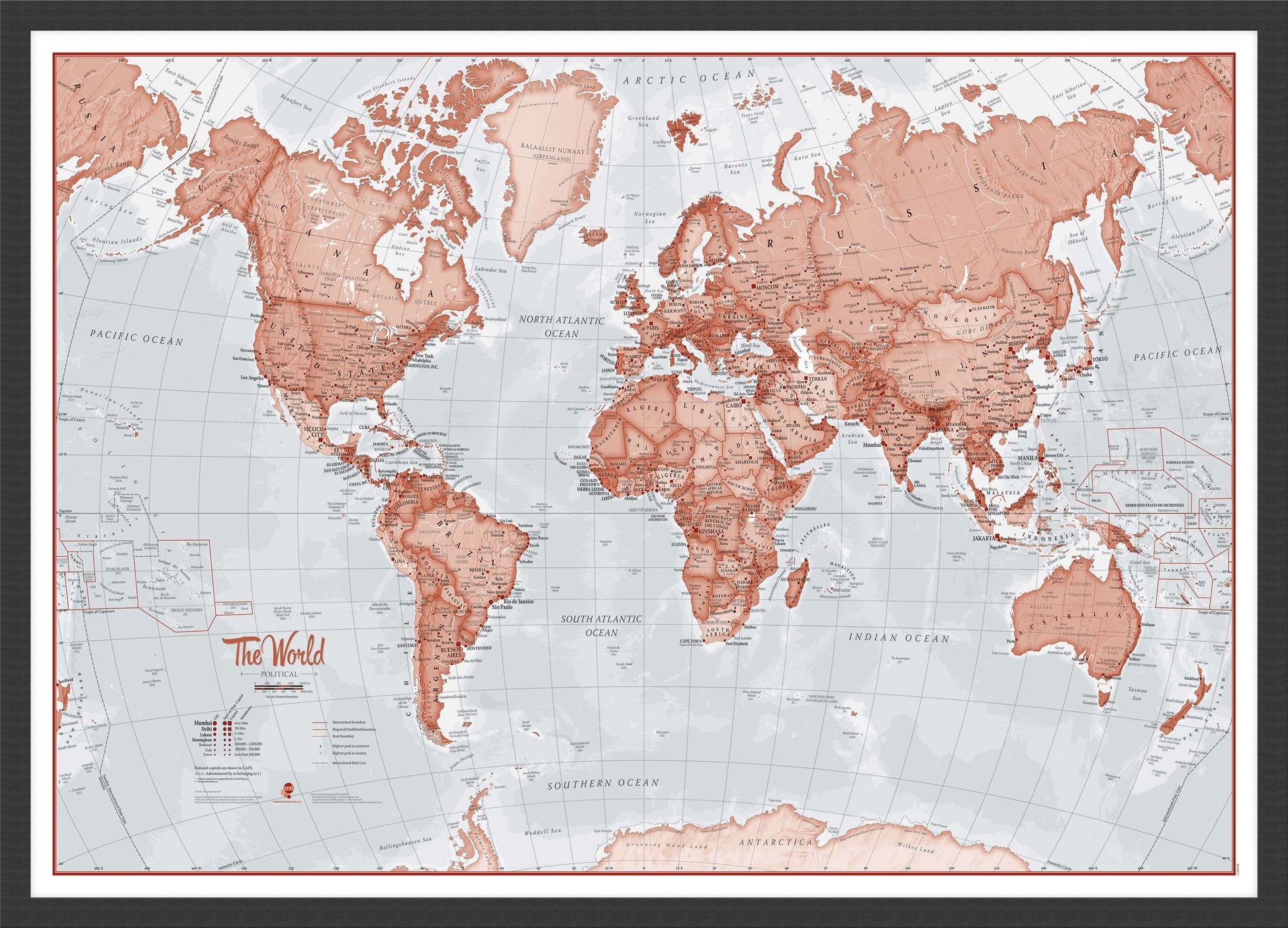 WM00271_S_WDBLA - The World Is Art - Wall Map Red