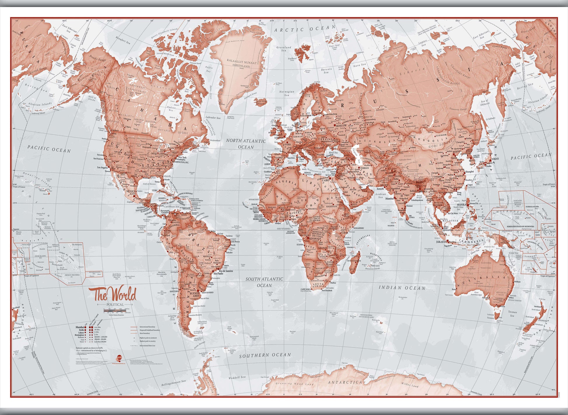 WM00271_L_LAMHB - The World Is Art - Wall Map Red
