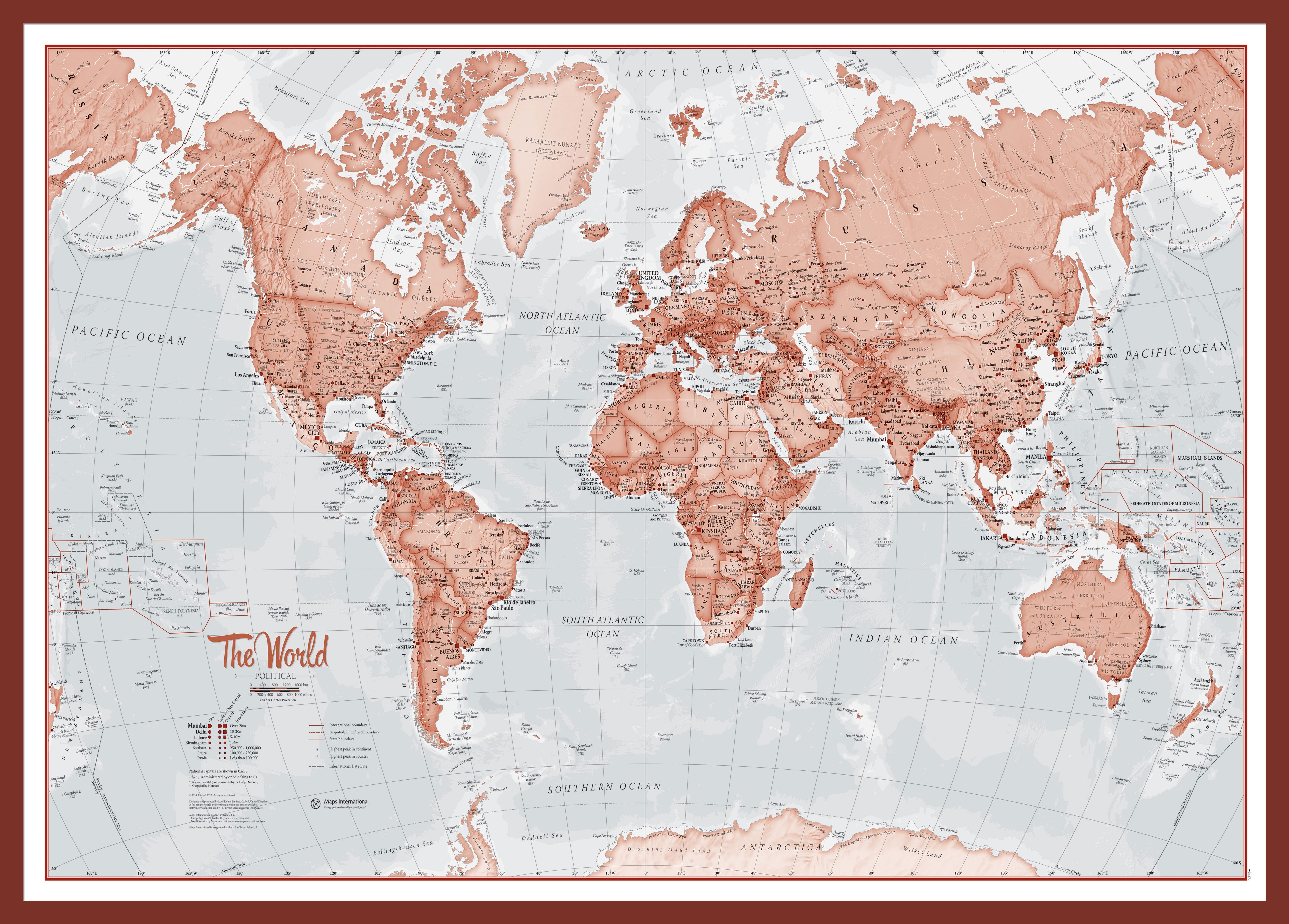 WM00271_S_PINOK - The World Is Art - Wall Map Red